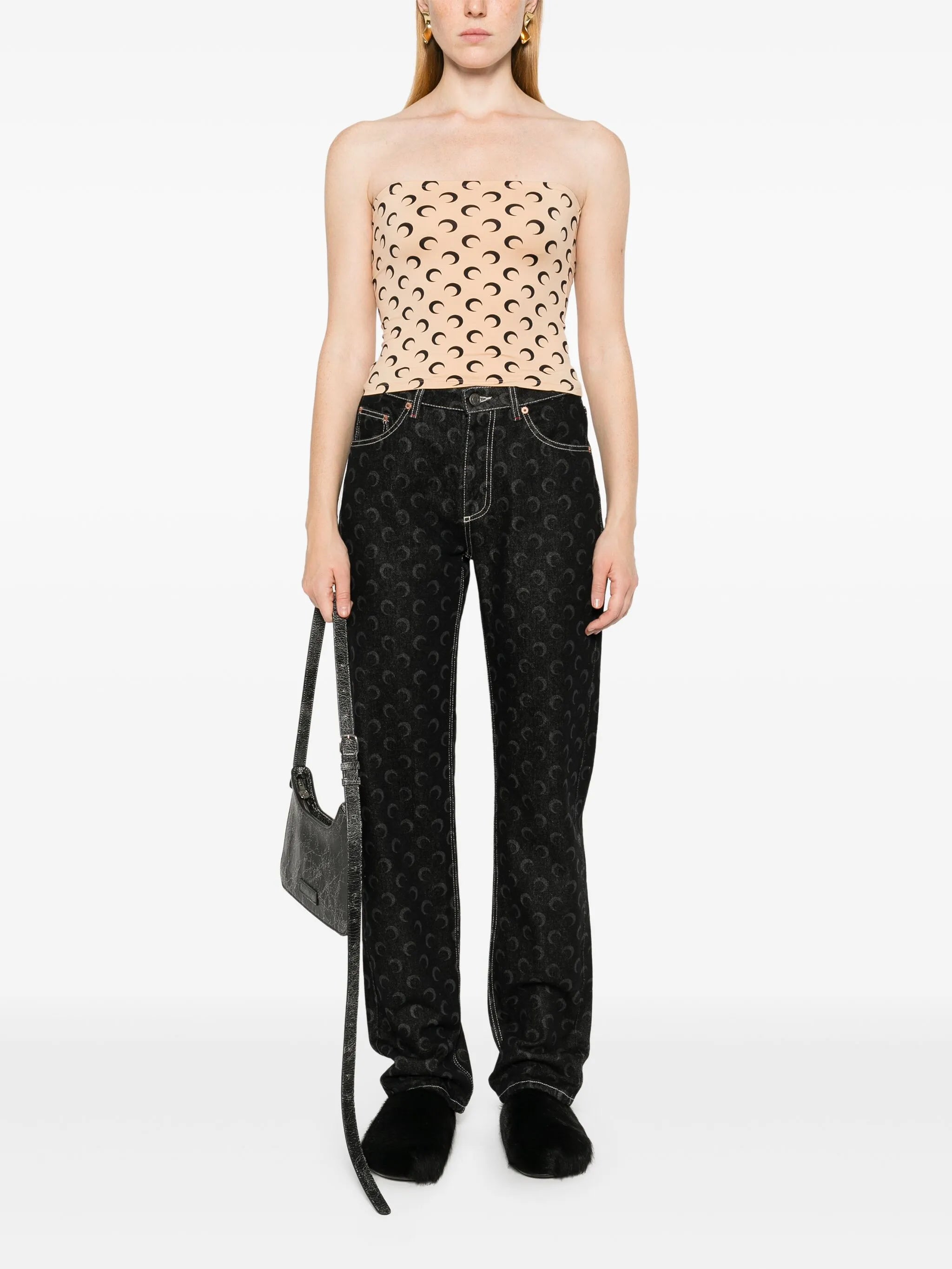 Moon-printed tube top