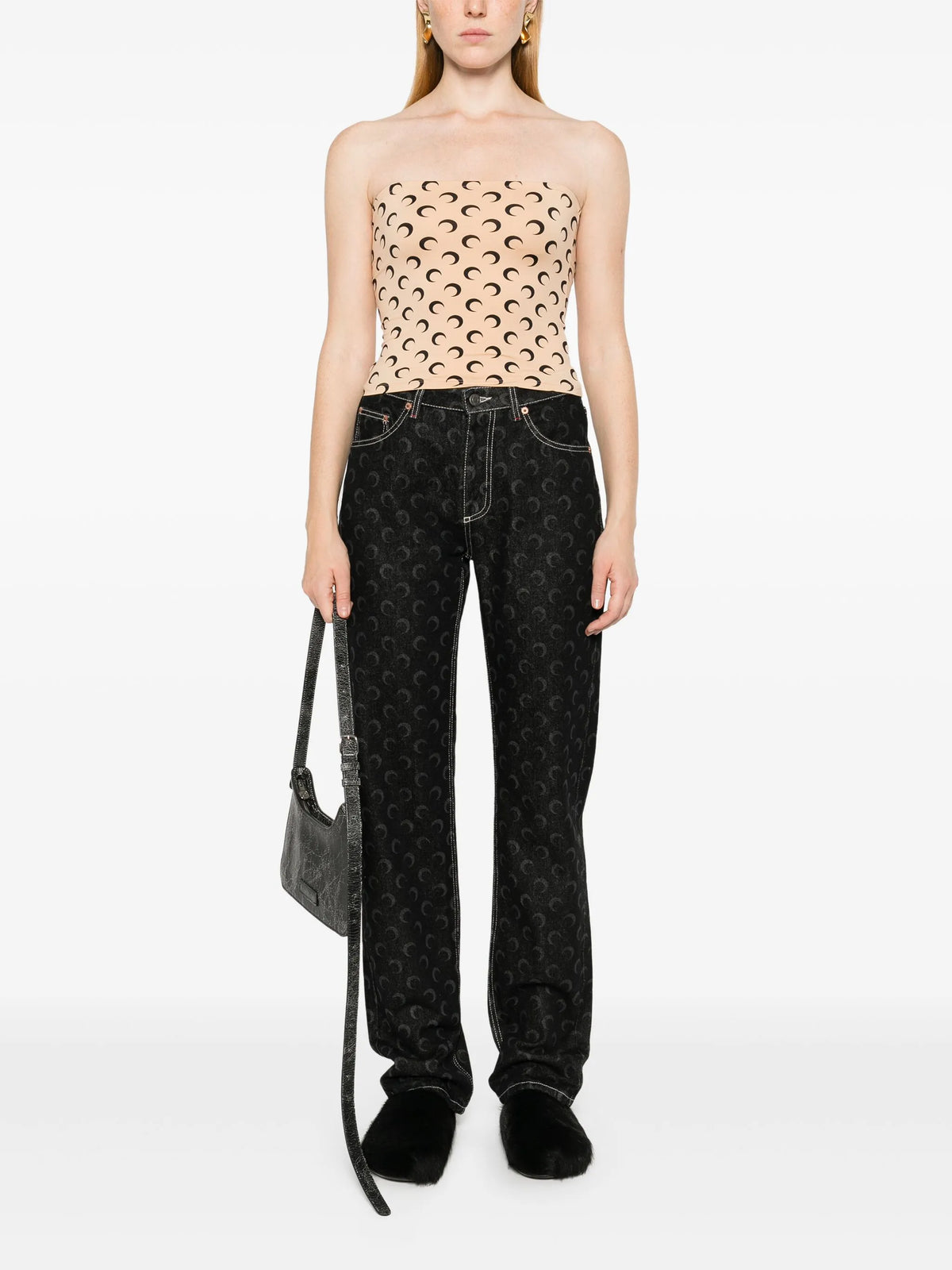Moon-printed tube top