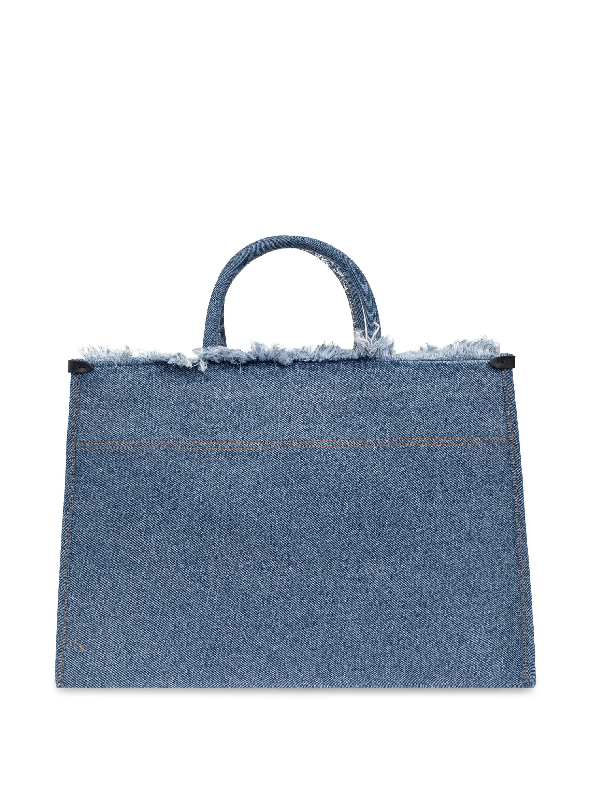 logo-embroidered tote bag