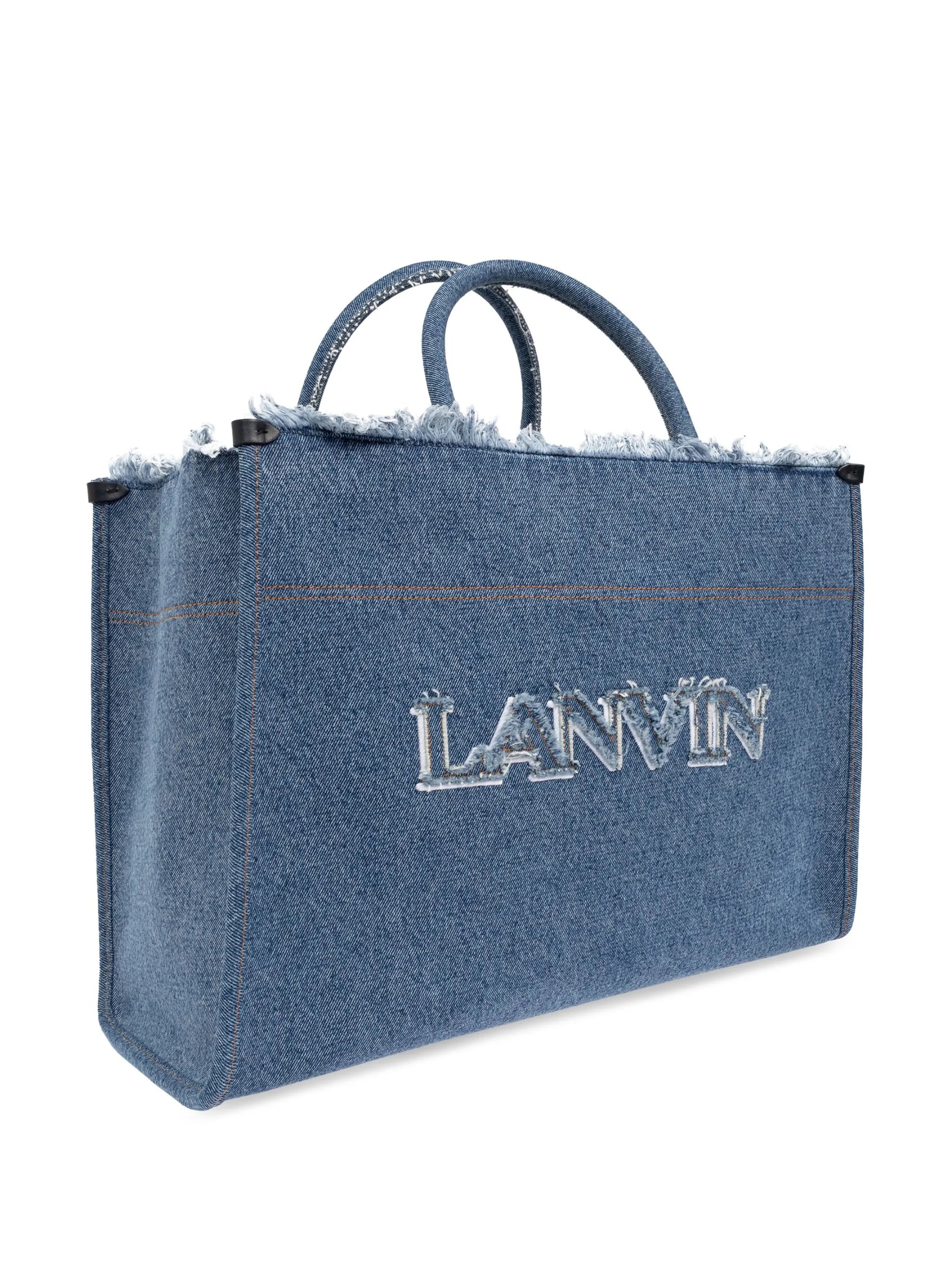 logo-embroidered tote bag