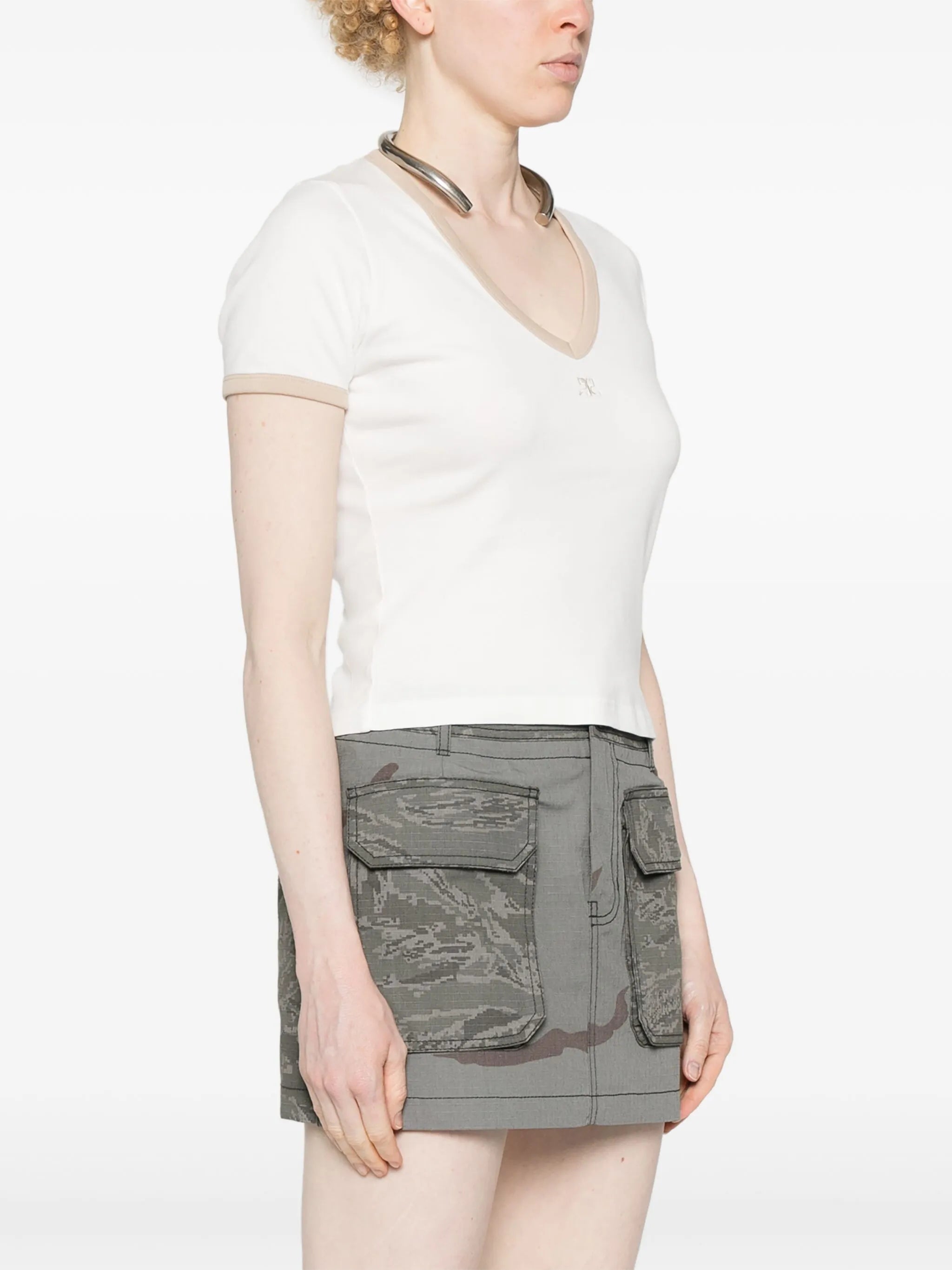 logo-embroidered cotton T-shirt