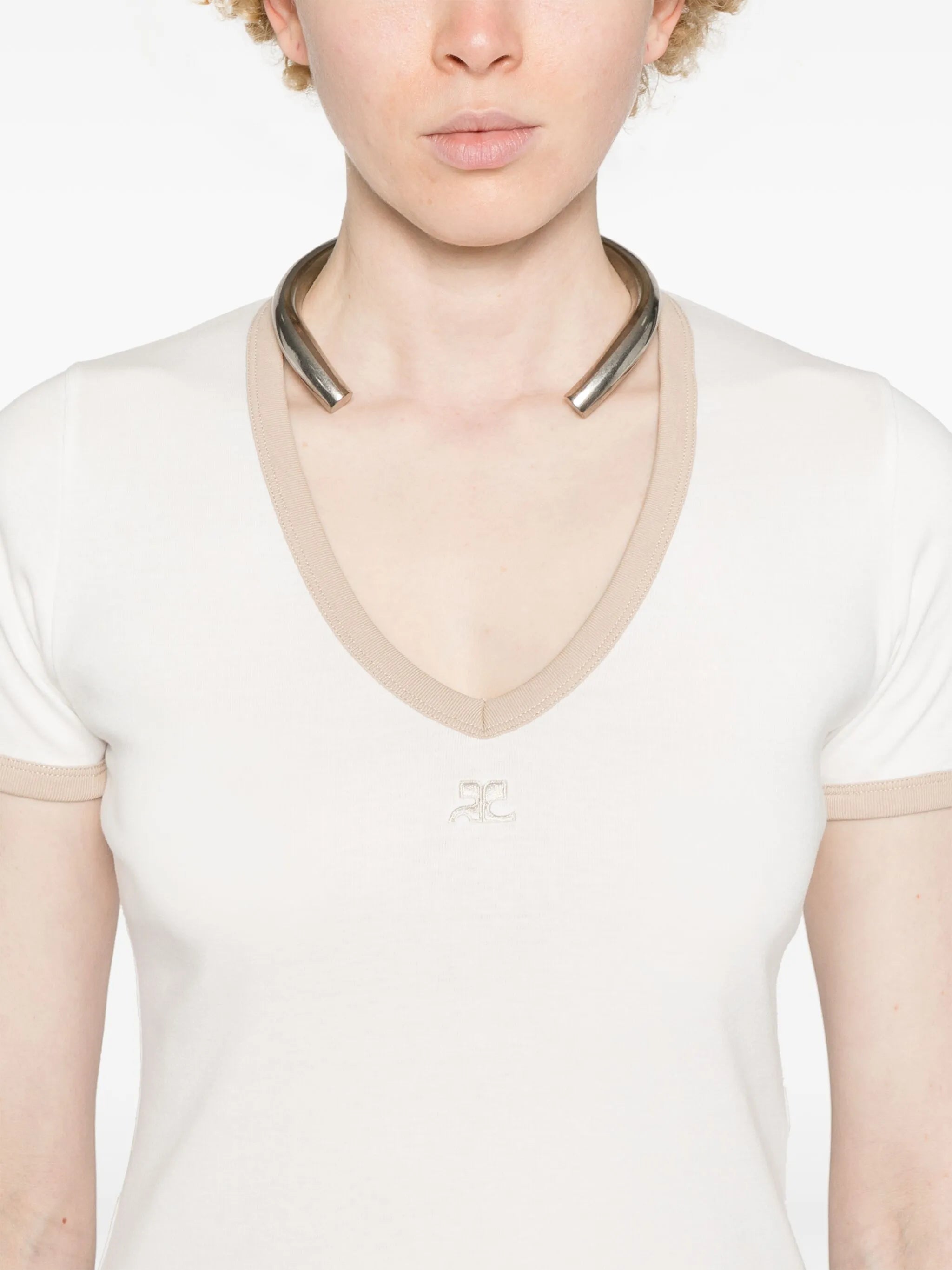 logo-embroidered cotton T-shirt