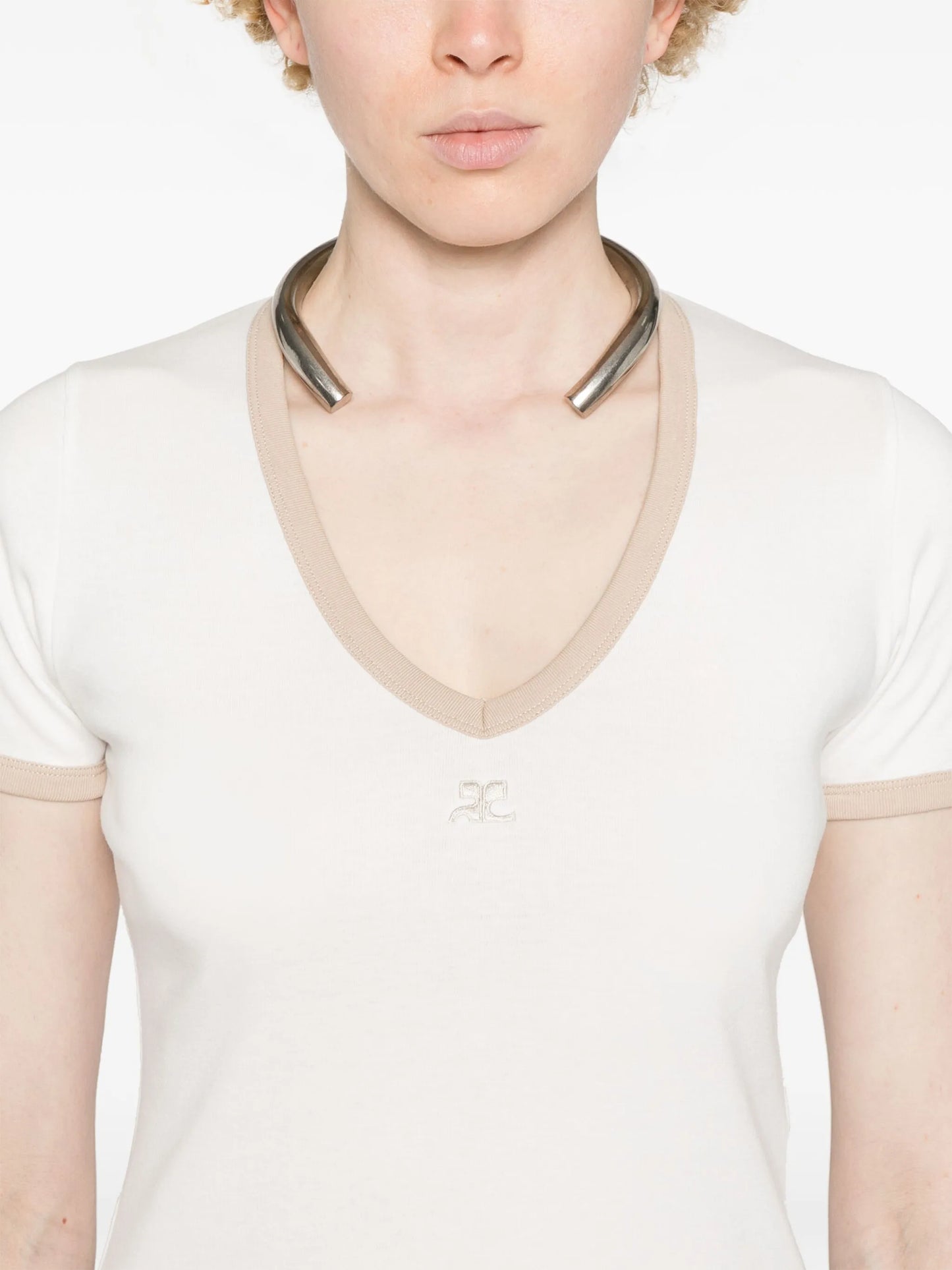 logo-embroidered cotton T-shirt
