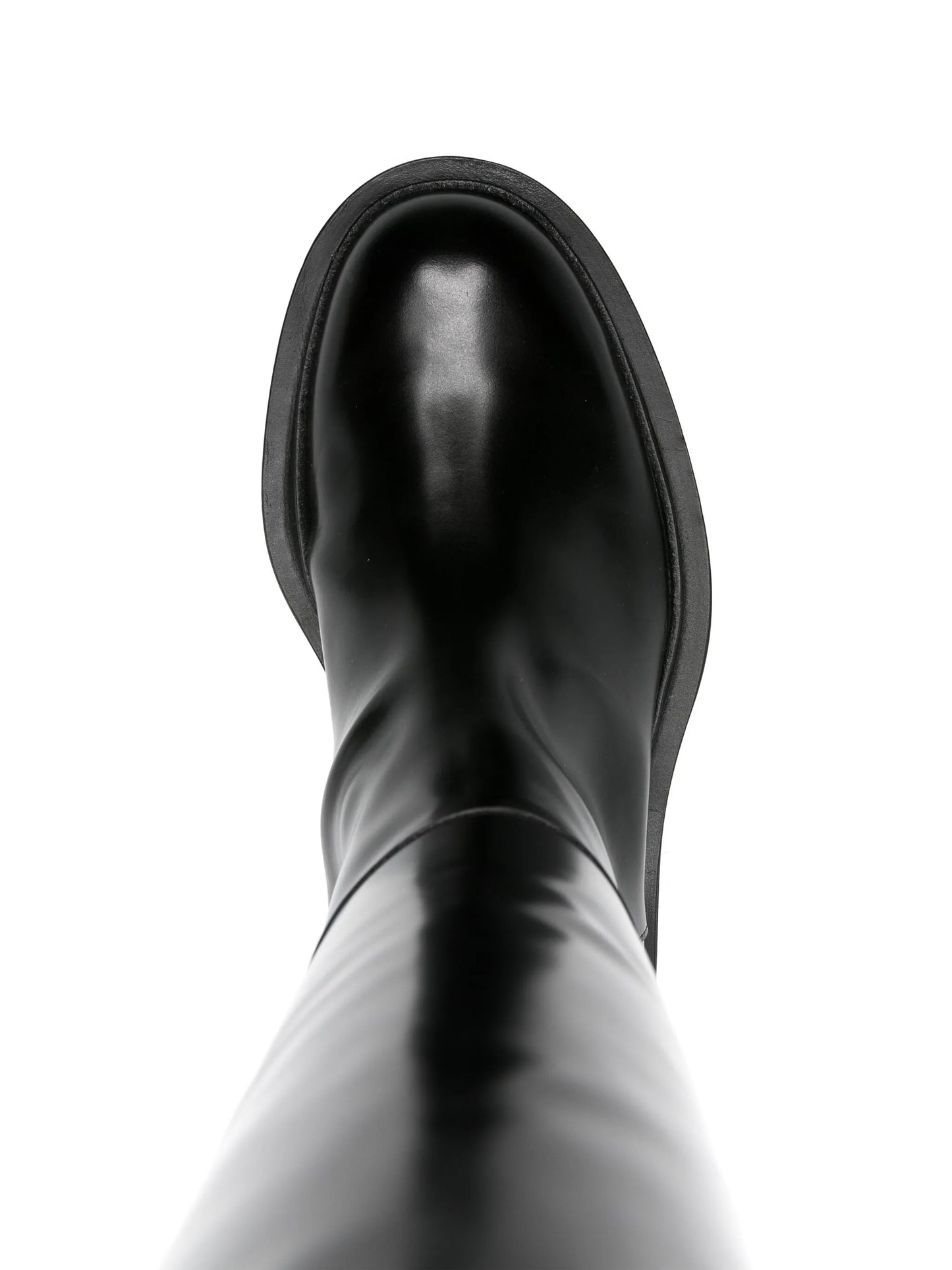 asymmetric leather boots