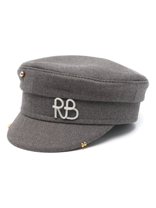 mélange-effect baker boy cap