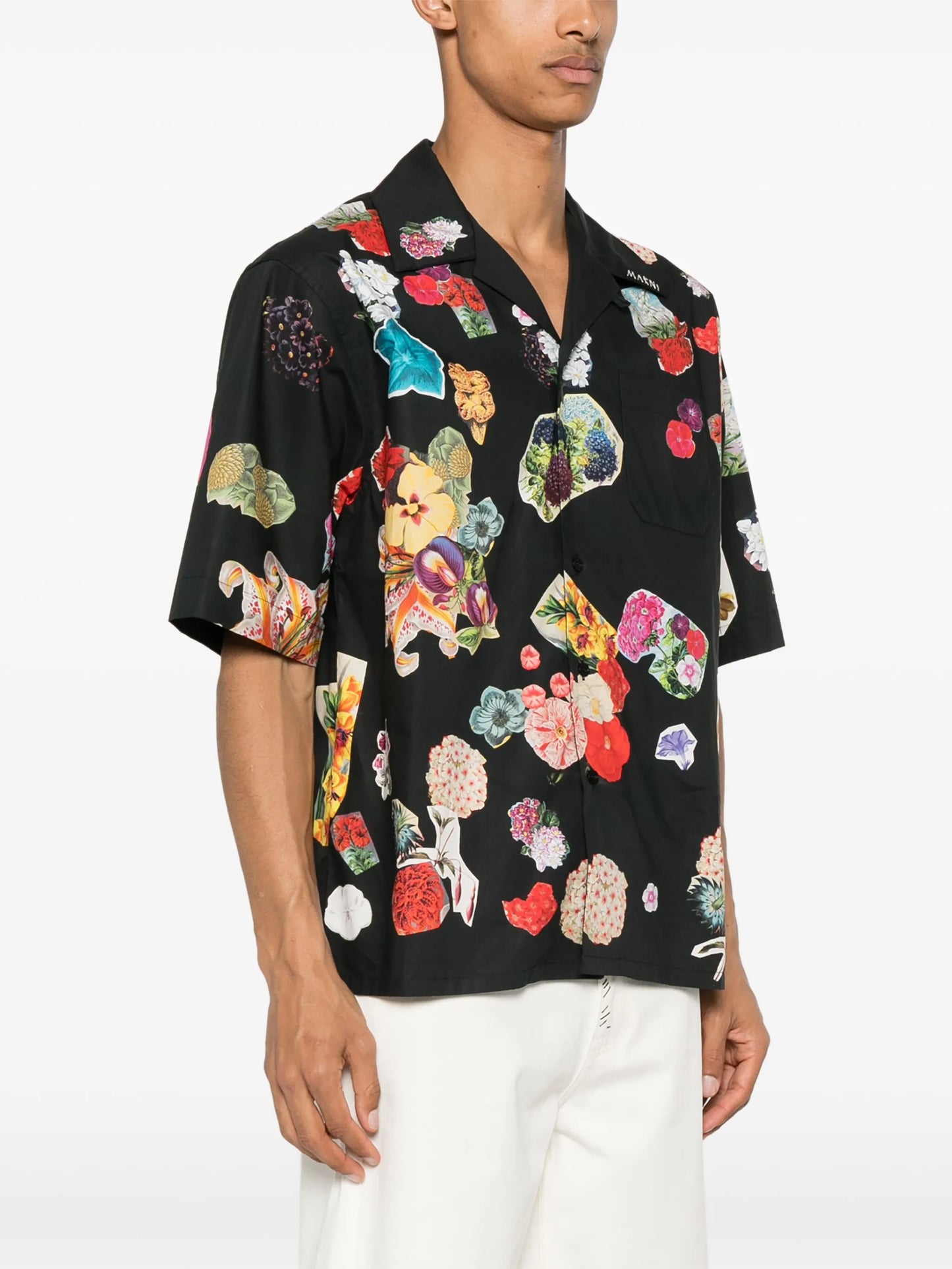 floral-print cotton shirt