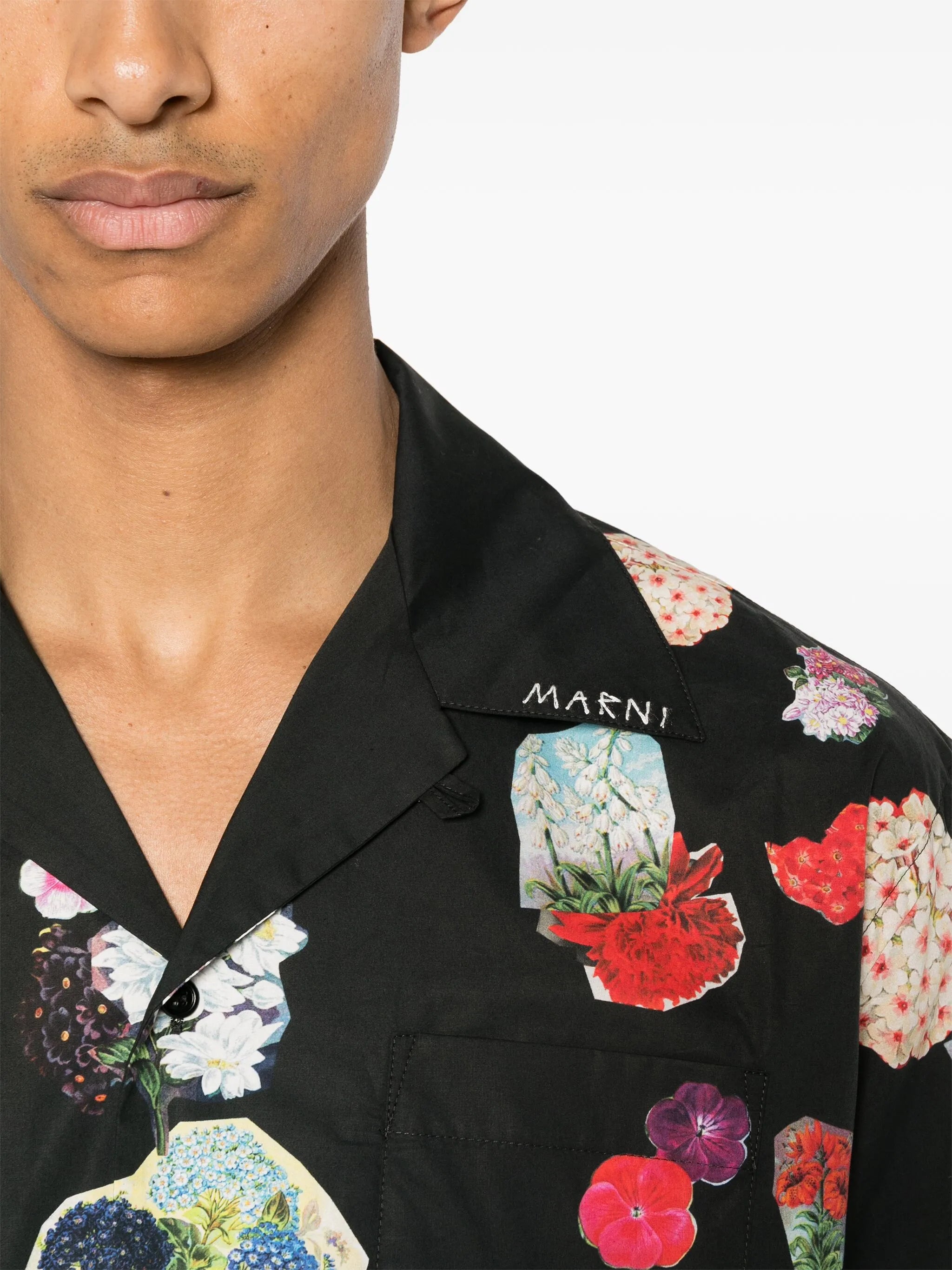 floral-print cotton shirt