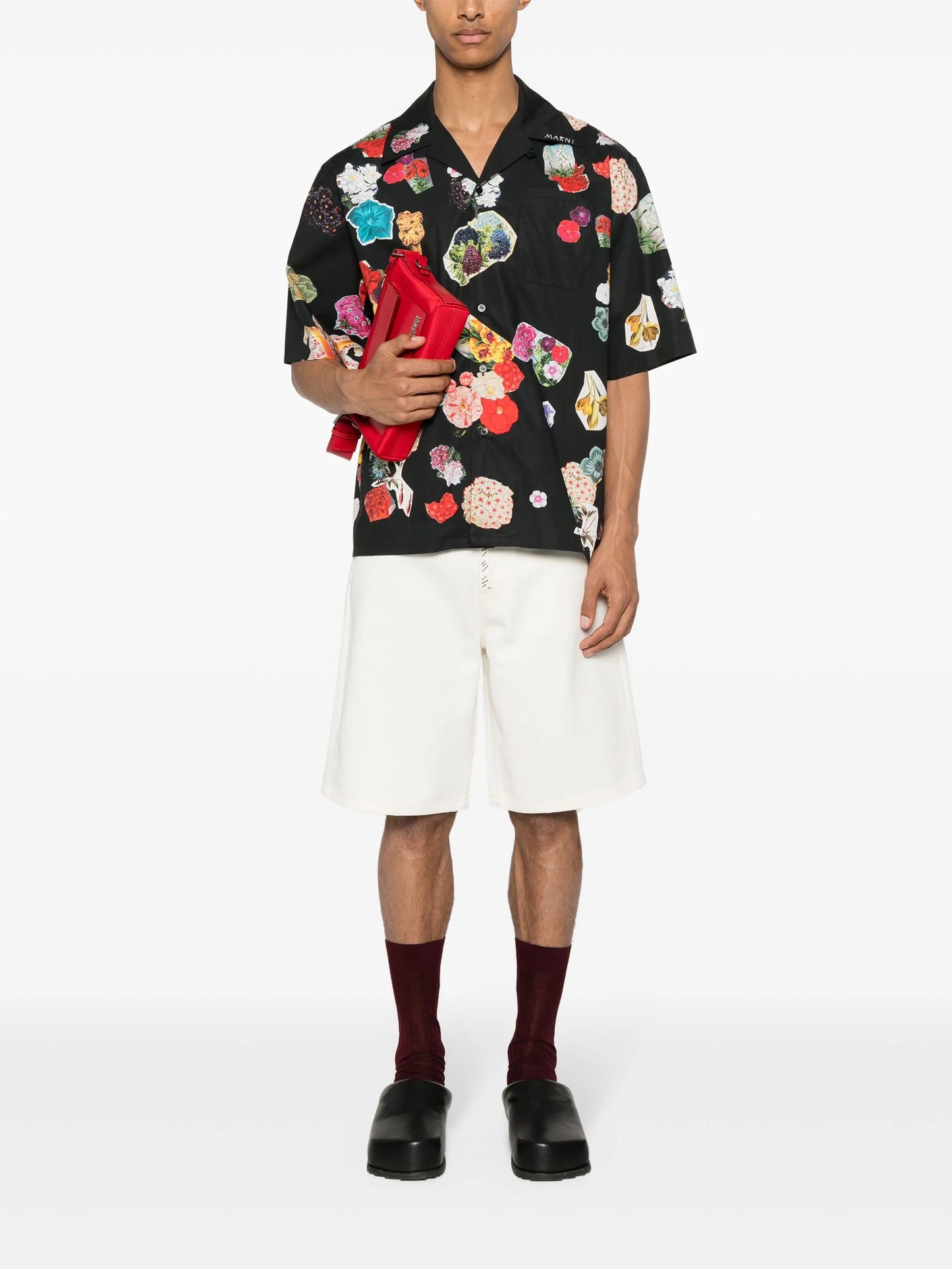 floral-print cotton shirt