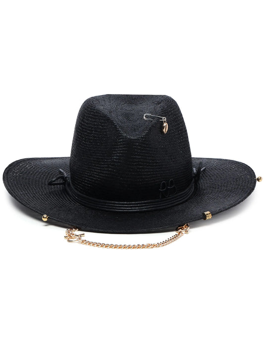 logo-embroidered chain sun hat