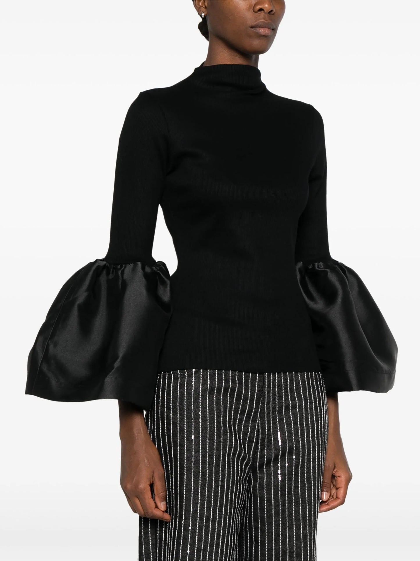 turtleneck puff sleeve top