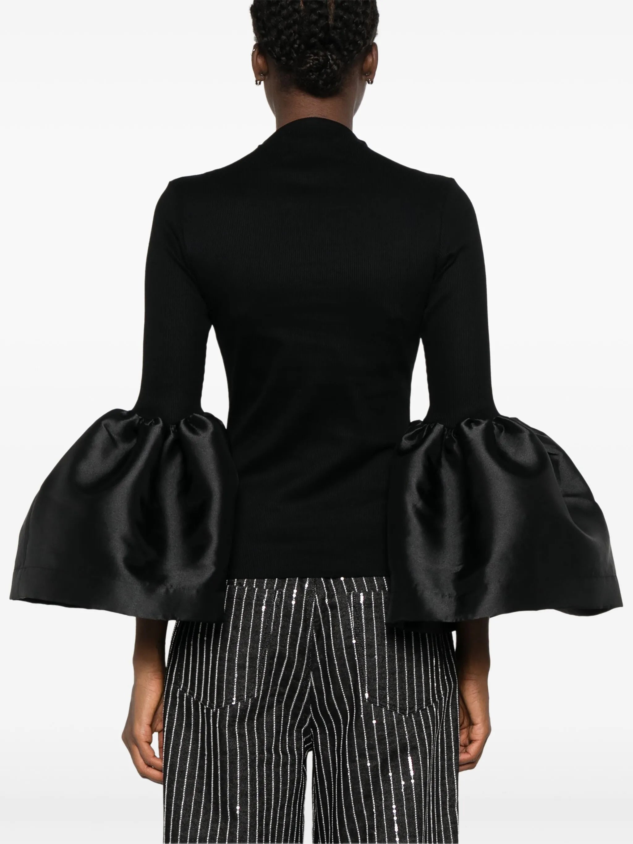 turtleneck puff sleeve top