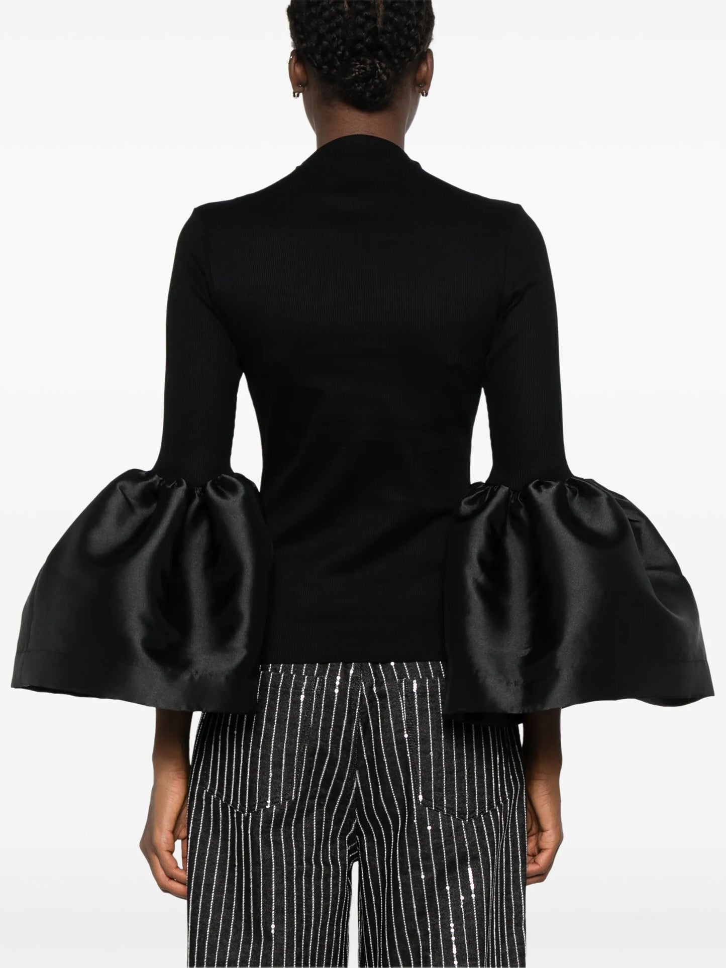 turtleneck puff sleeve top
