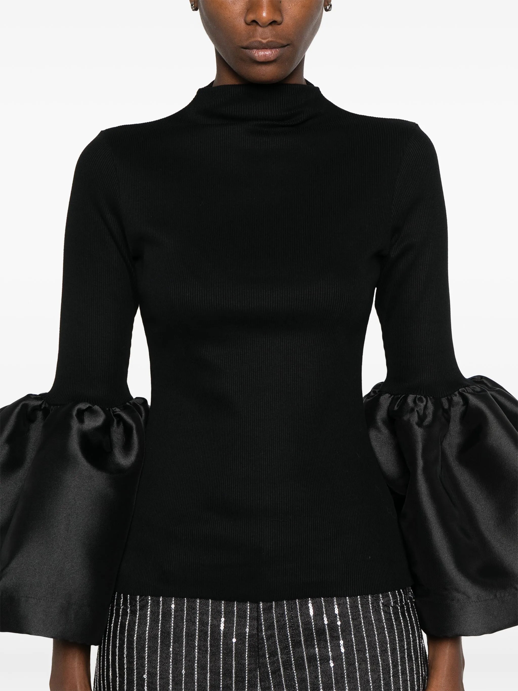 turtleneck puff sleeve top