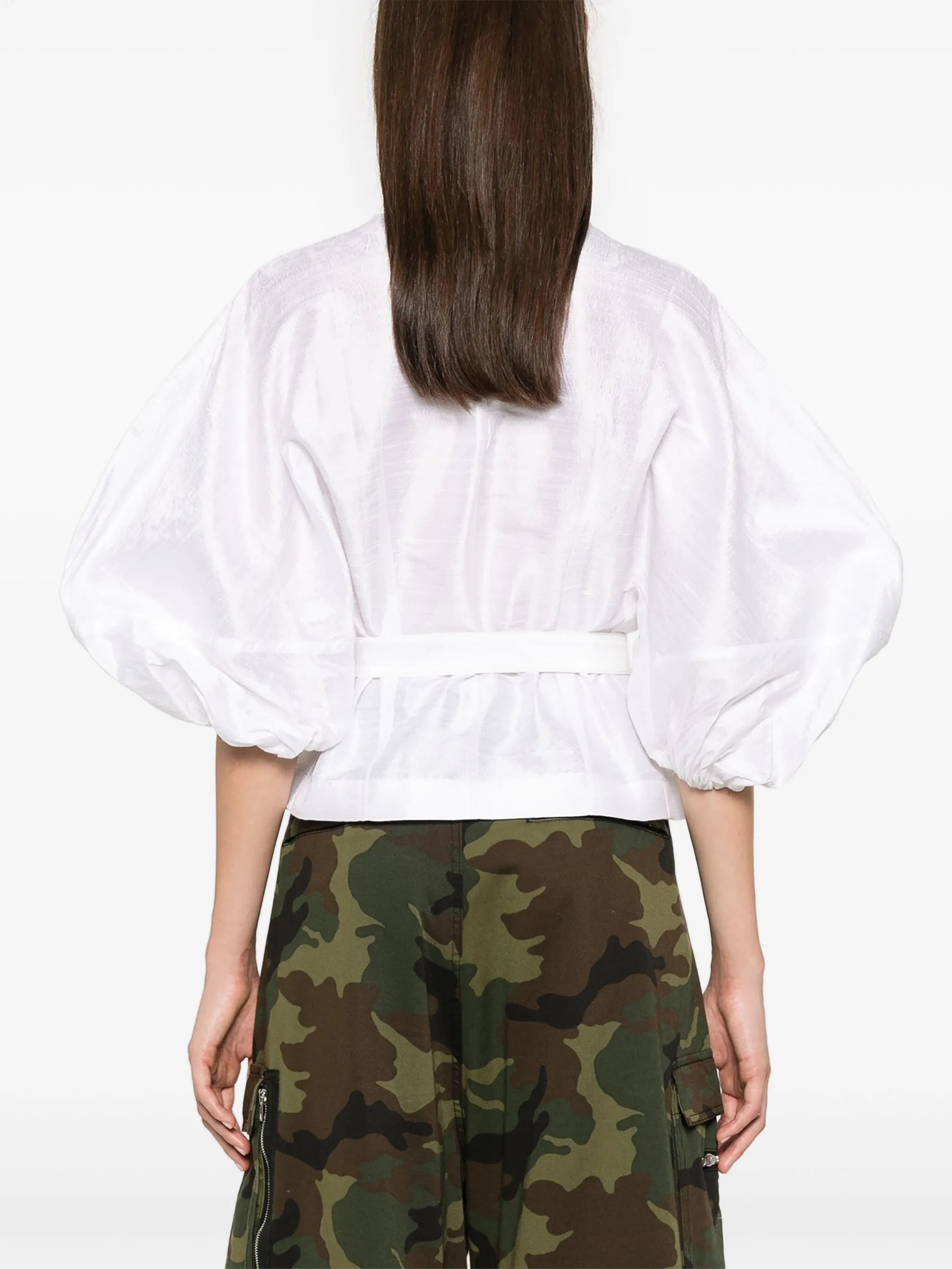 detachable-belt silk top