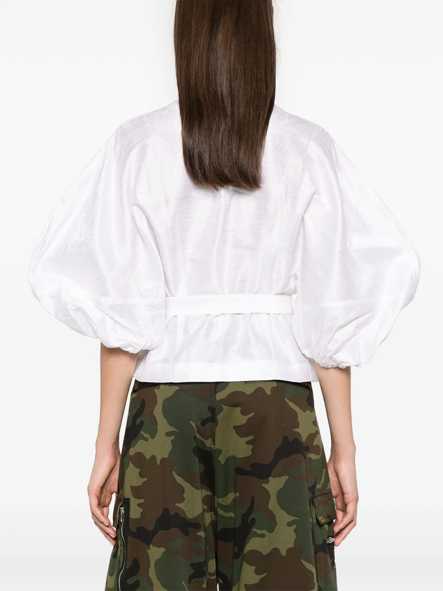 detachable-belt silk top