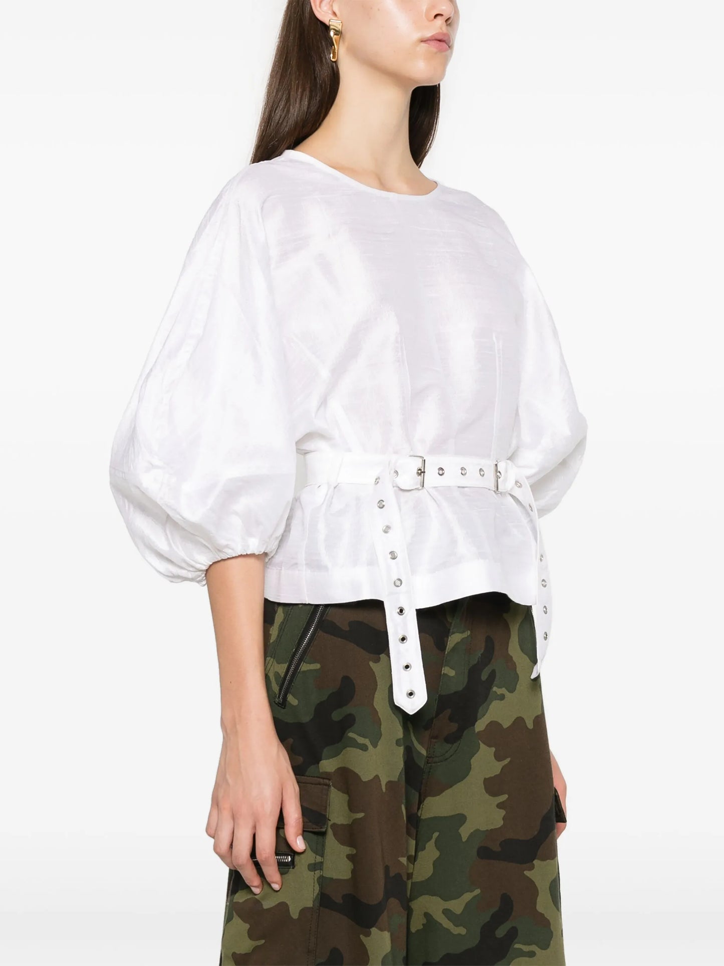detachable-belt silk top