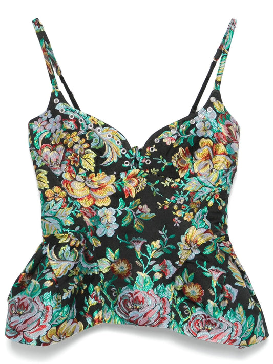brocade corset-style top