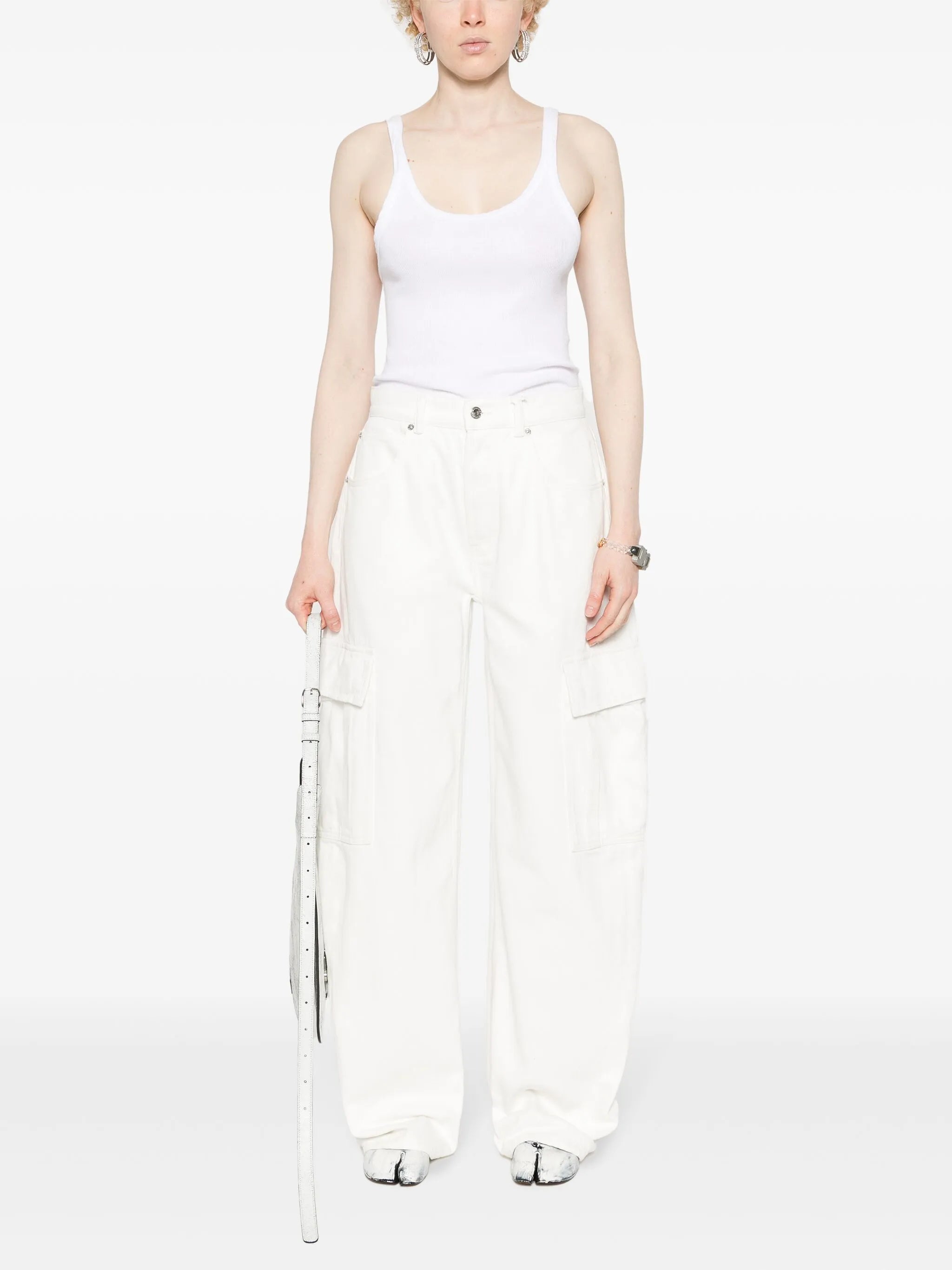 low-rise cargo jeans