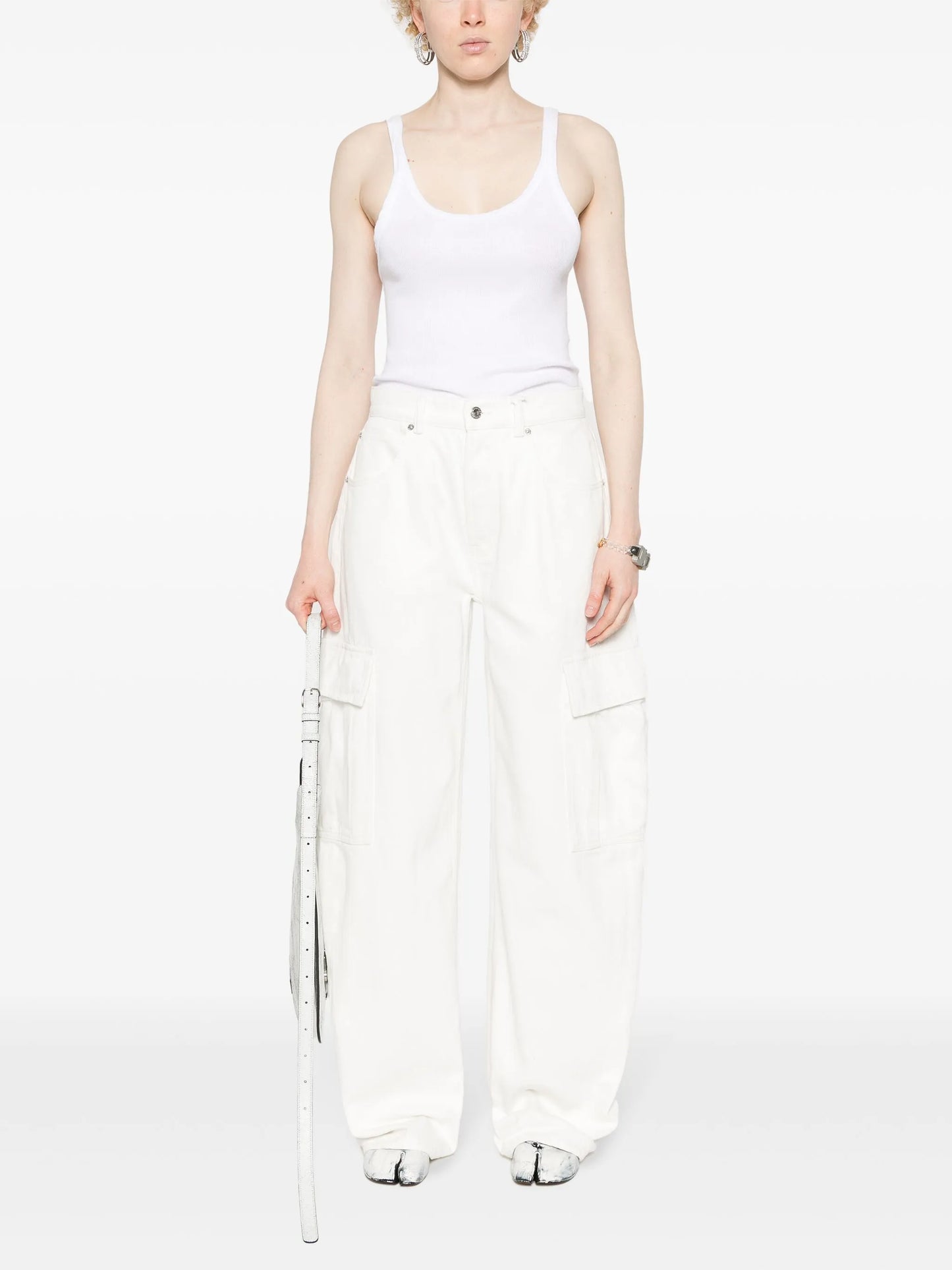 low-rise cargo jeans