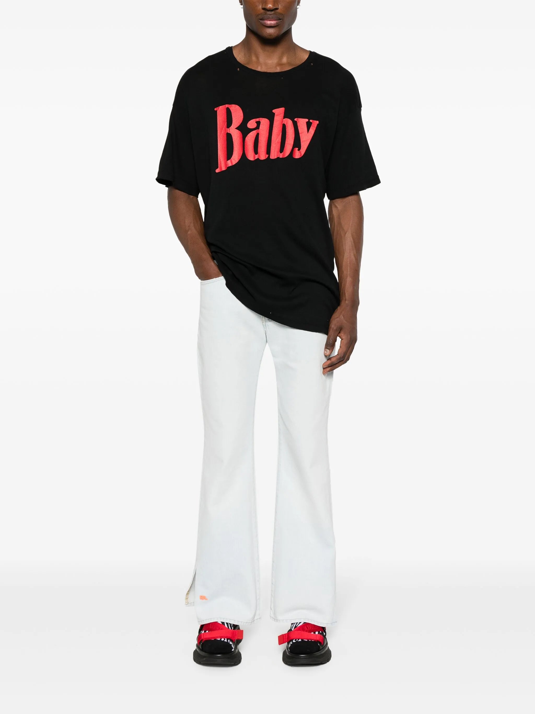 slogan-print cotton T-shirt