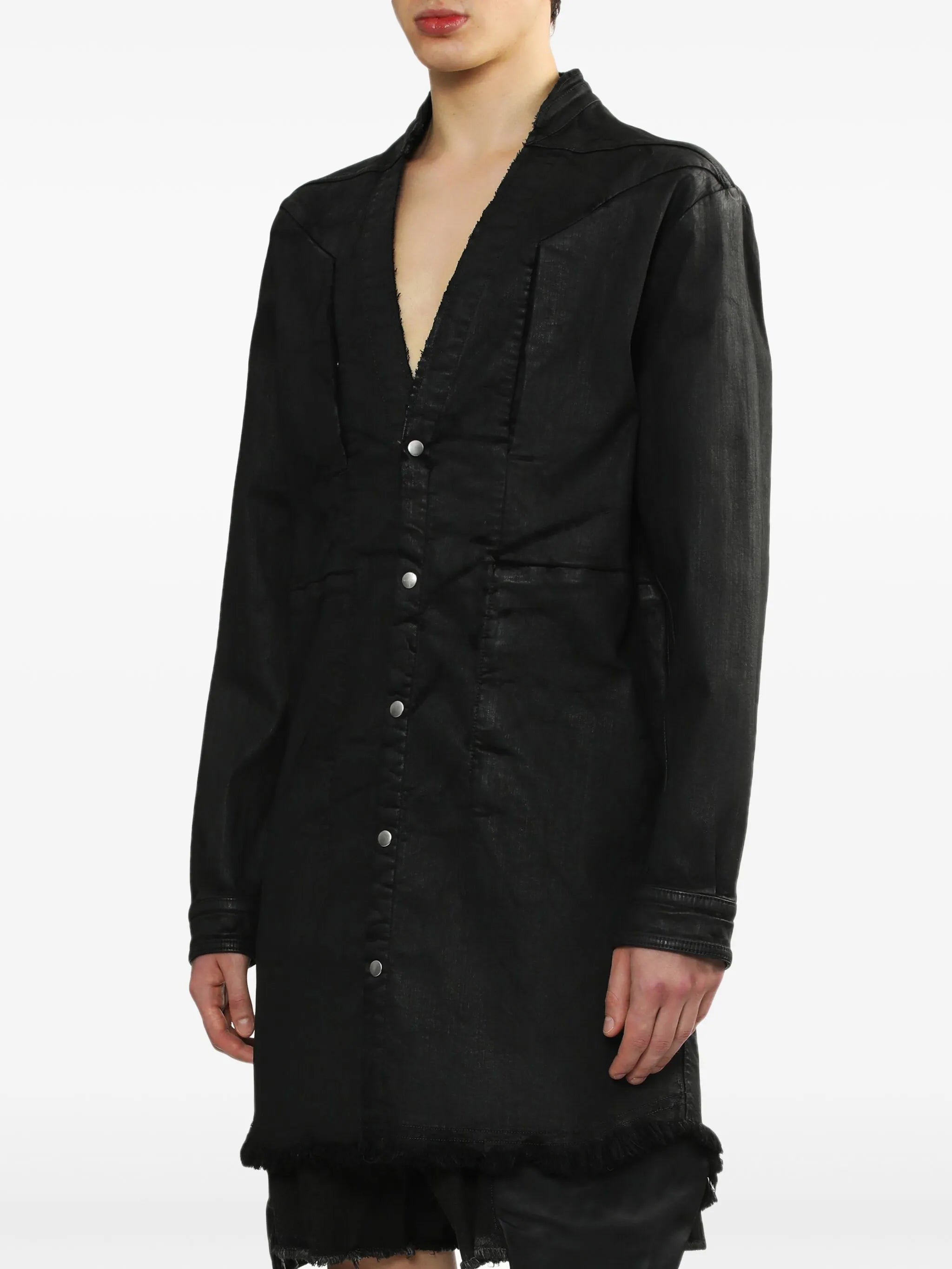 Jumbo coated-finish shirt
