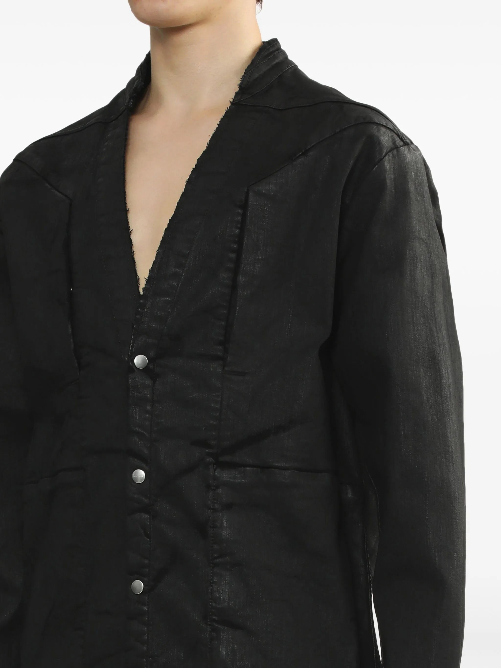 Jumbo coated-finish shirt
