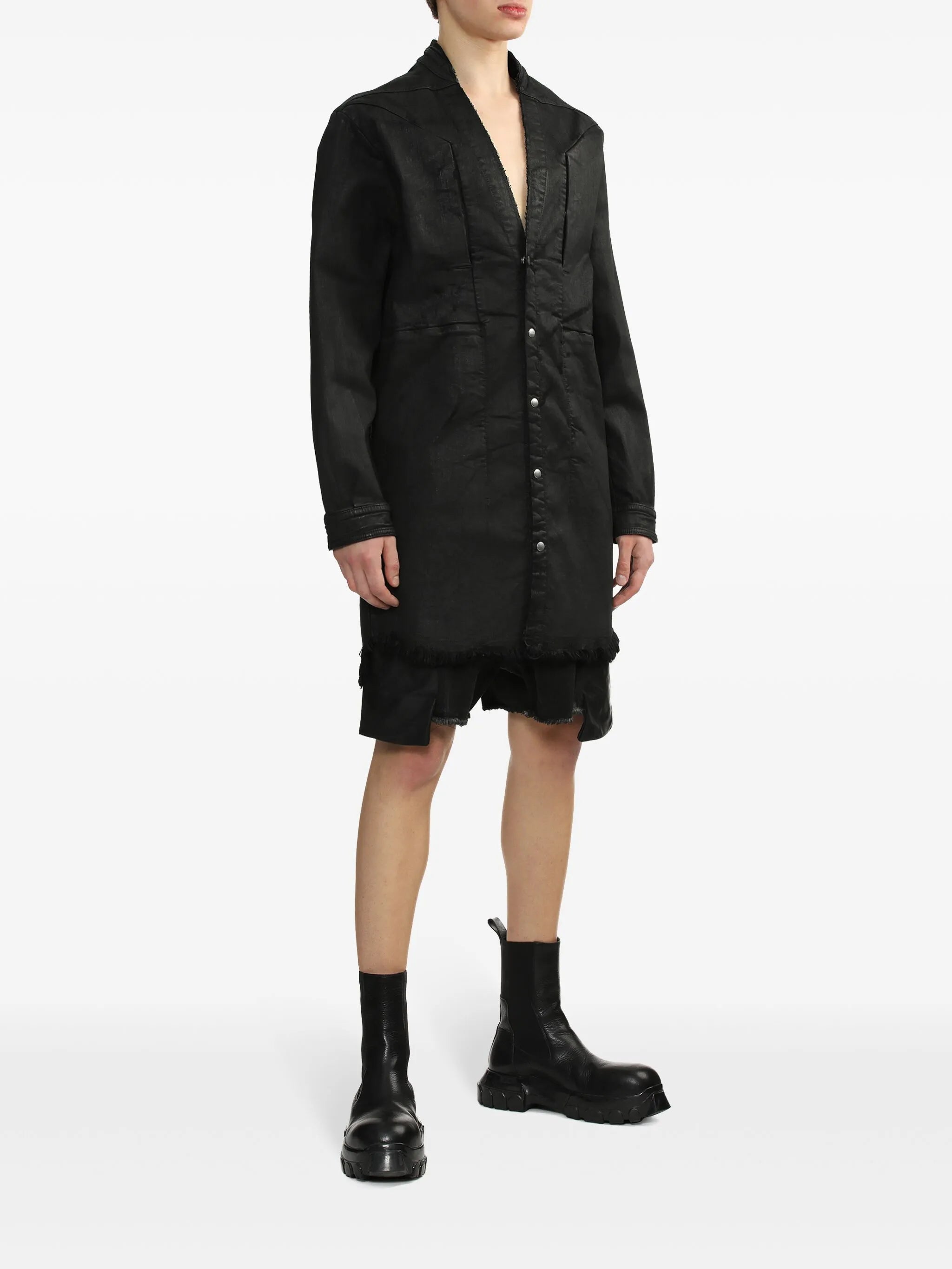 Jumbo coated-finish shirt