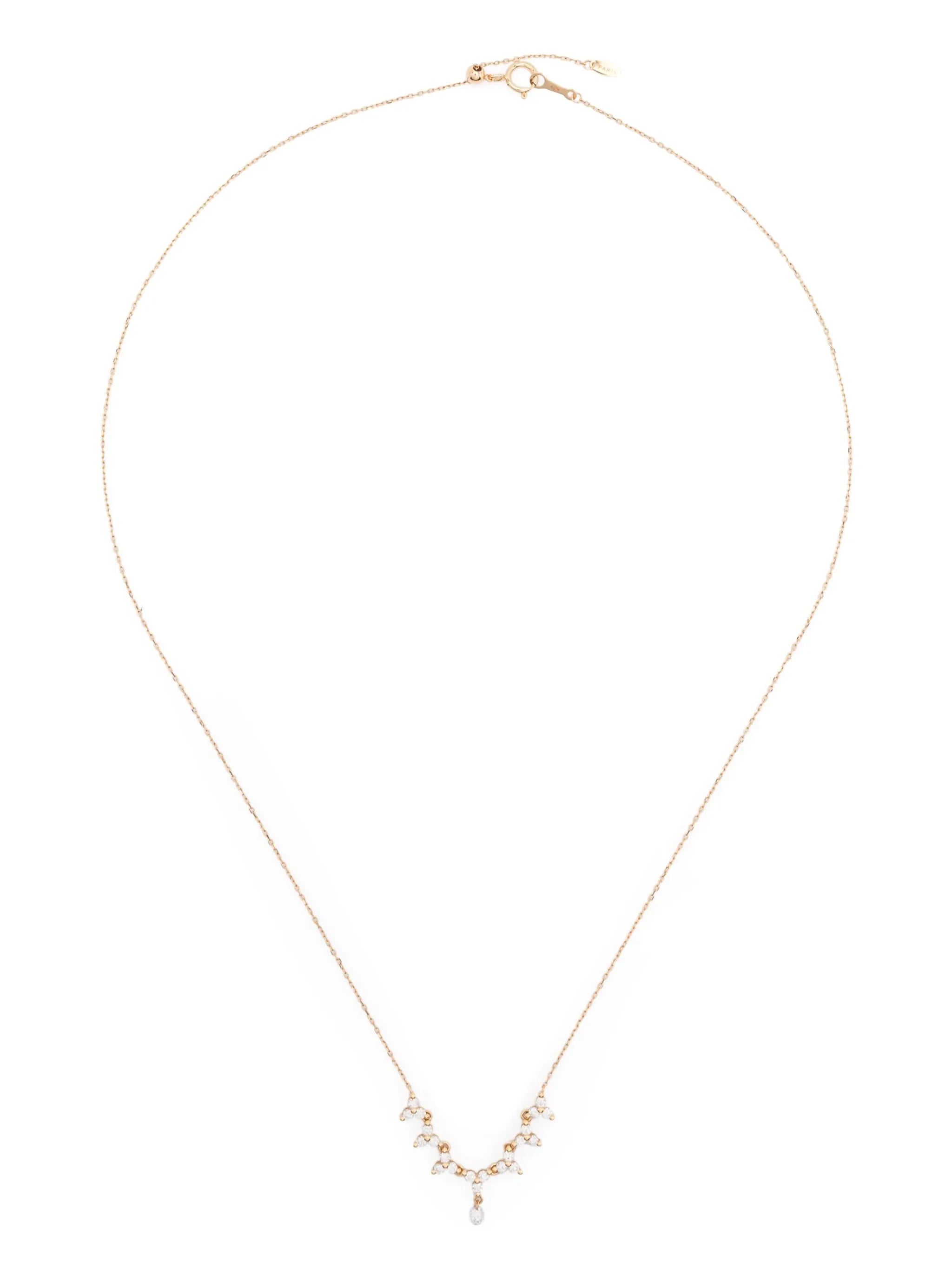 18kt yellow gold Triangle diamond tennis necklace