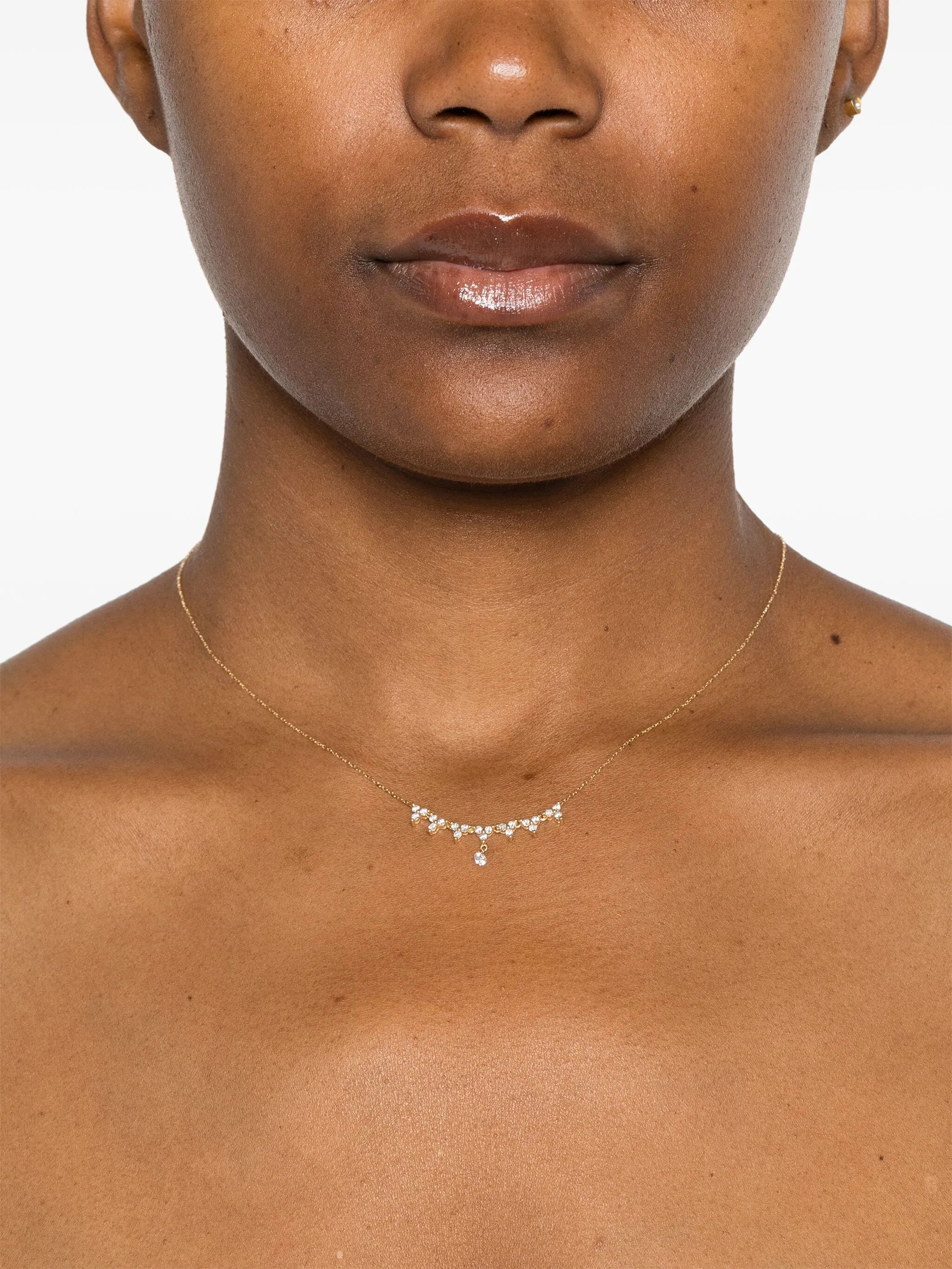 18kt yellow gold Triangle diamond tennis necklace