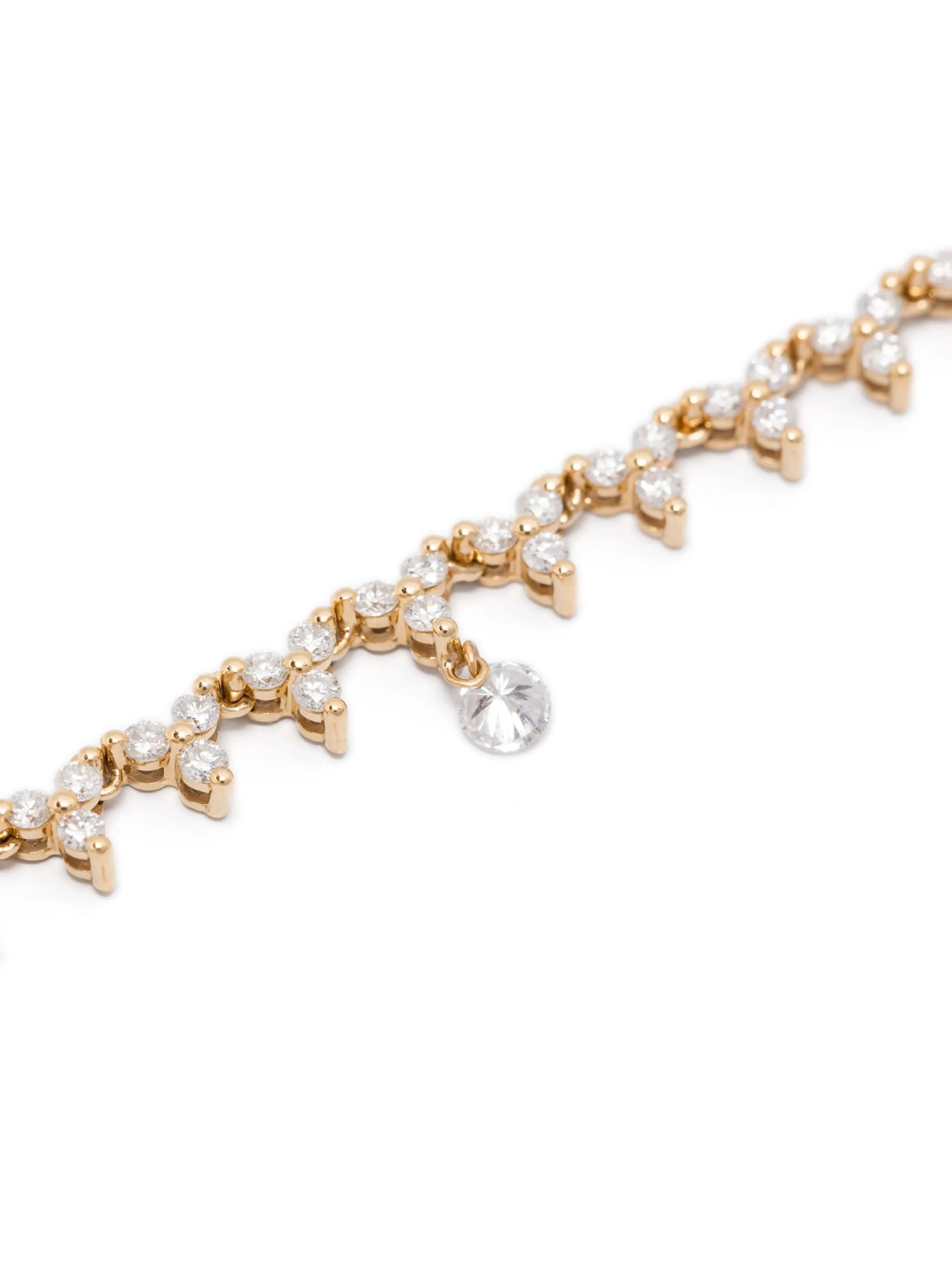 18kt yellow gold Triangle diamond tennis necklace