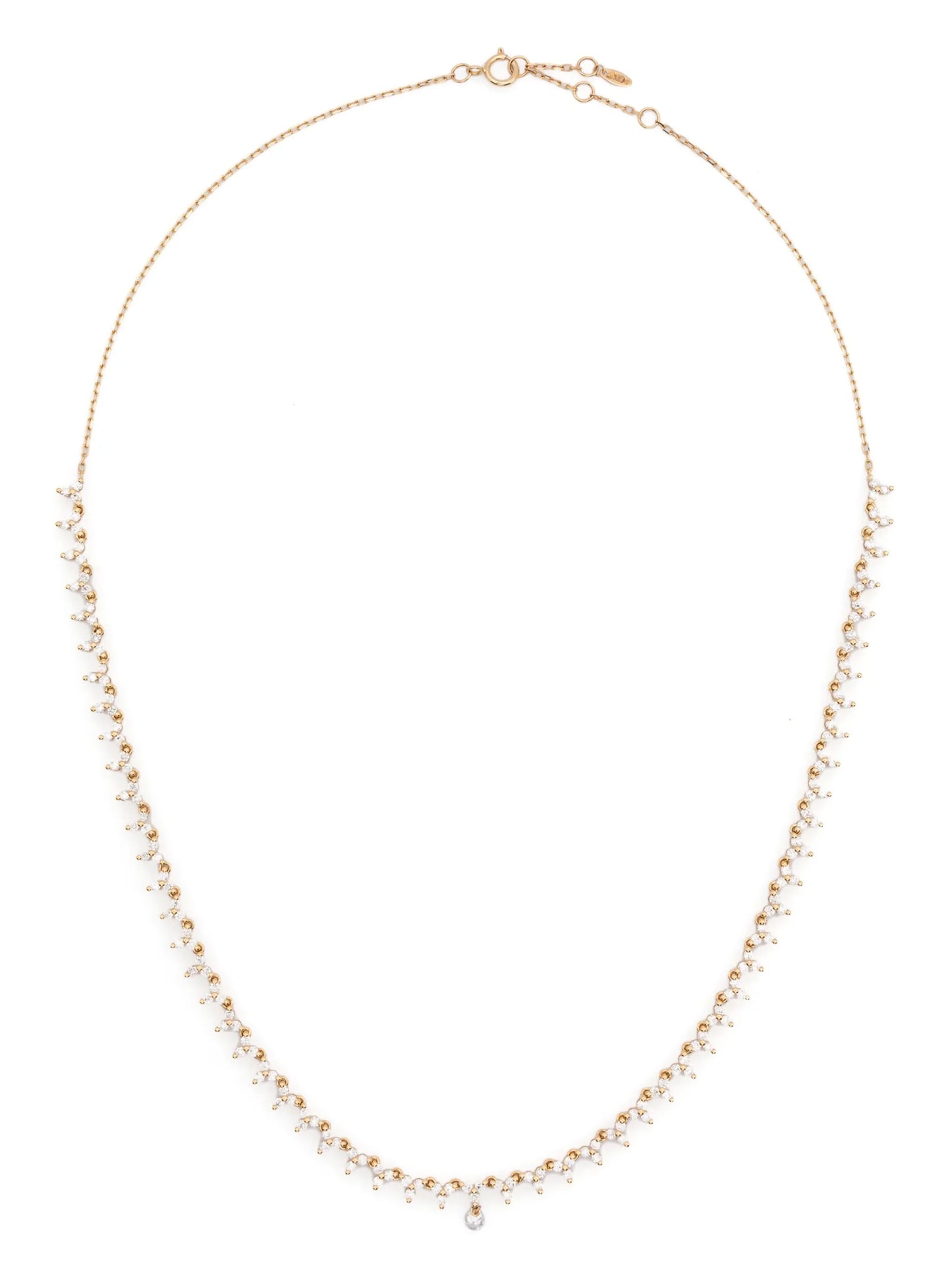 18kt yellow gold Triangle diamond tennis necklace