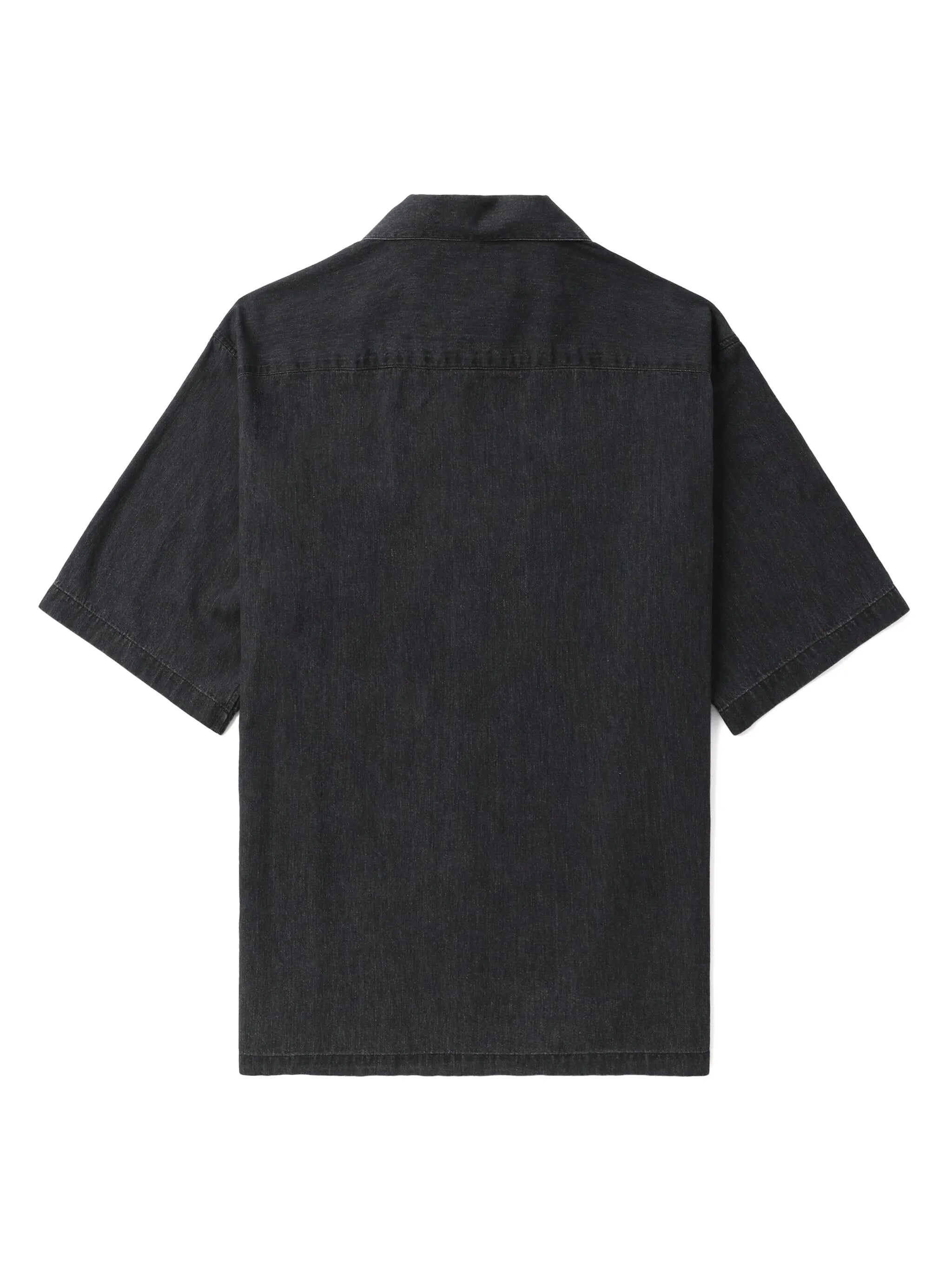 short-sleeved denim shirt