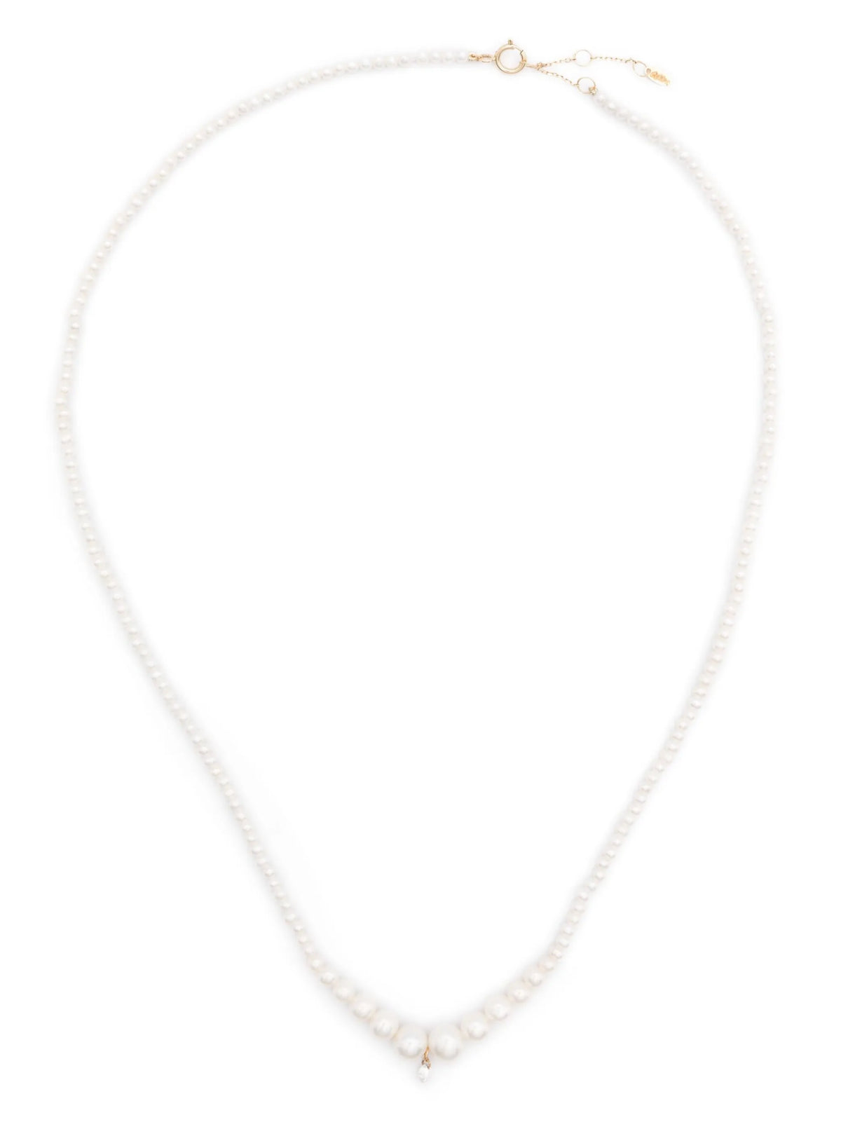 Aphrodite gradient full pearl one diamond necklace