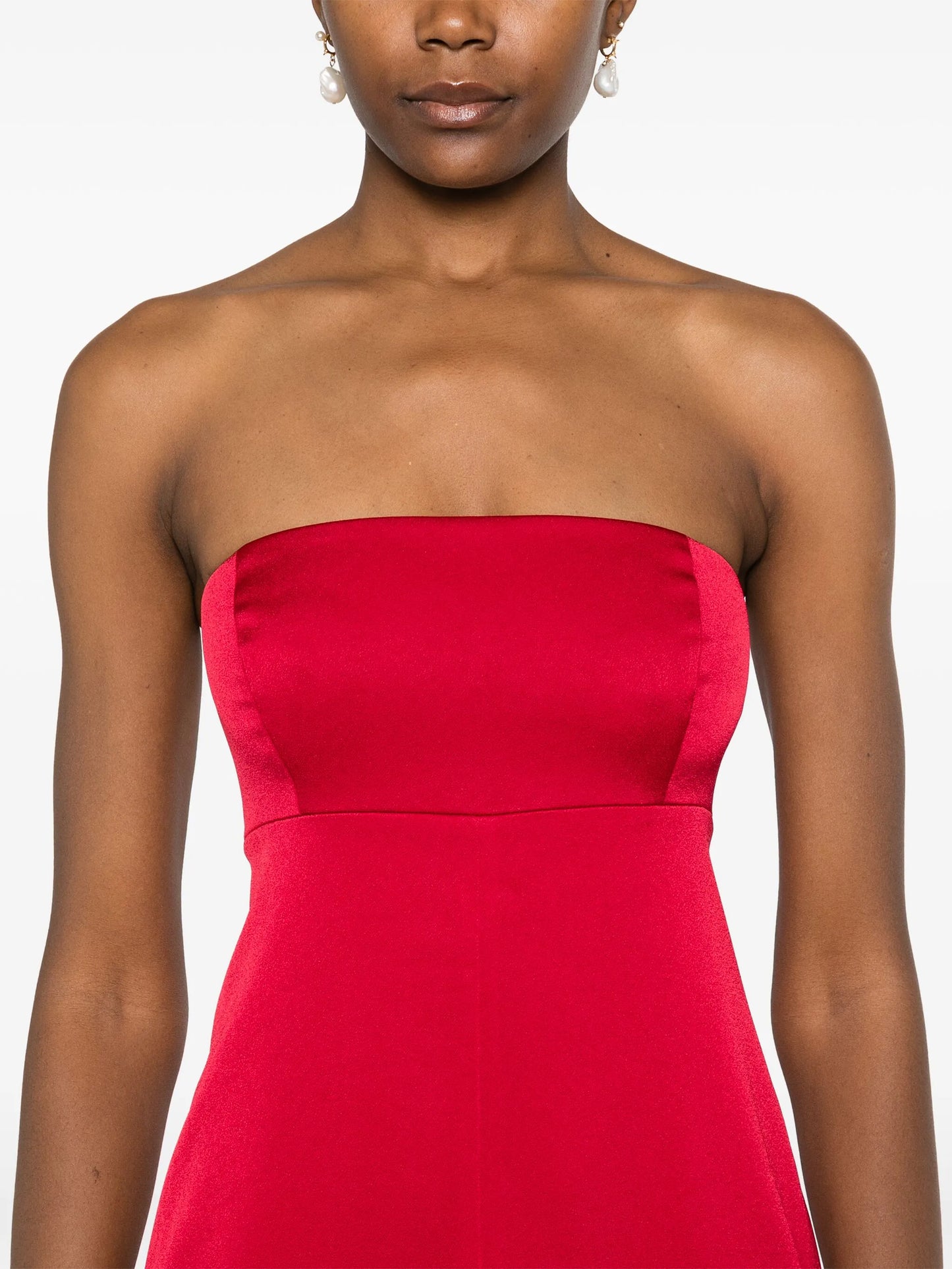 single-sleeve midi dress