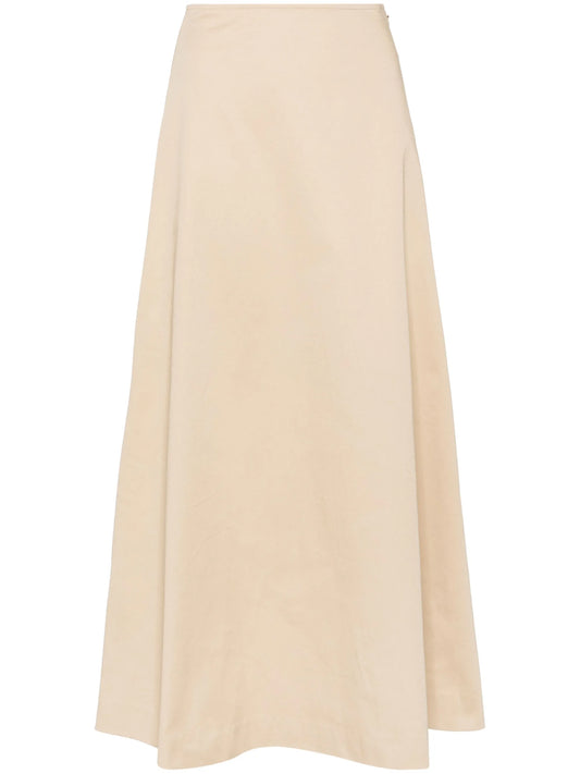 A-line twill midi skirt