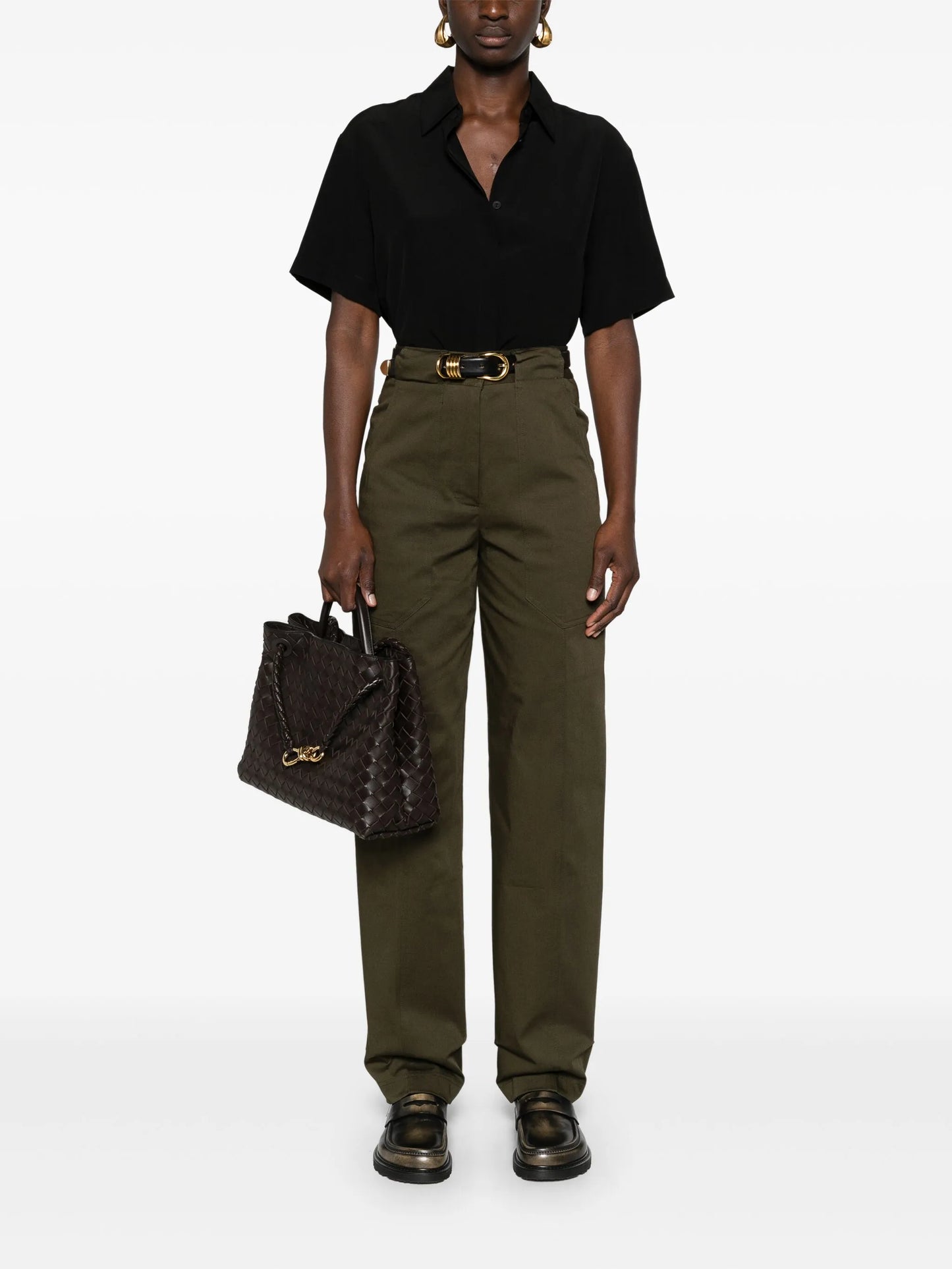 short-sleeve silk shirt