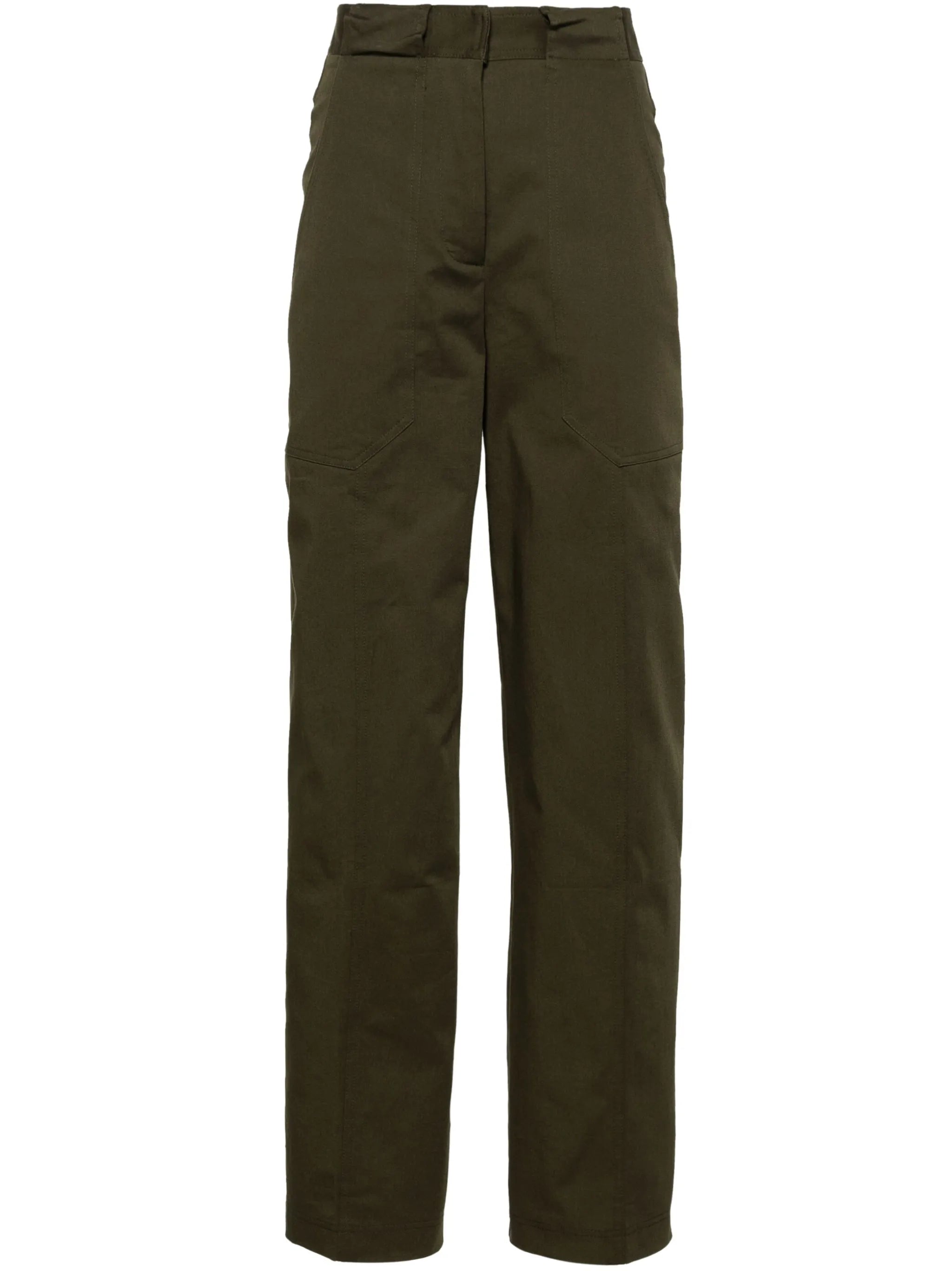 tapered-leg twill trousers