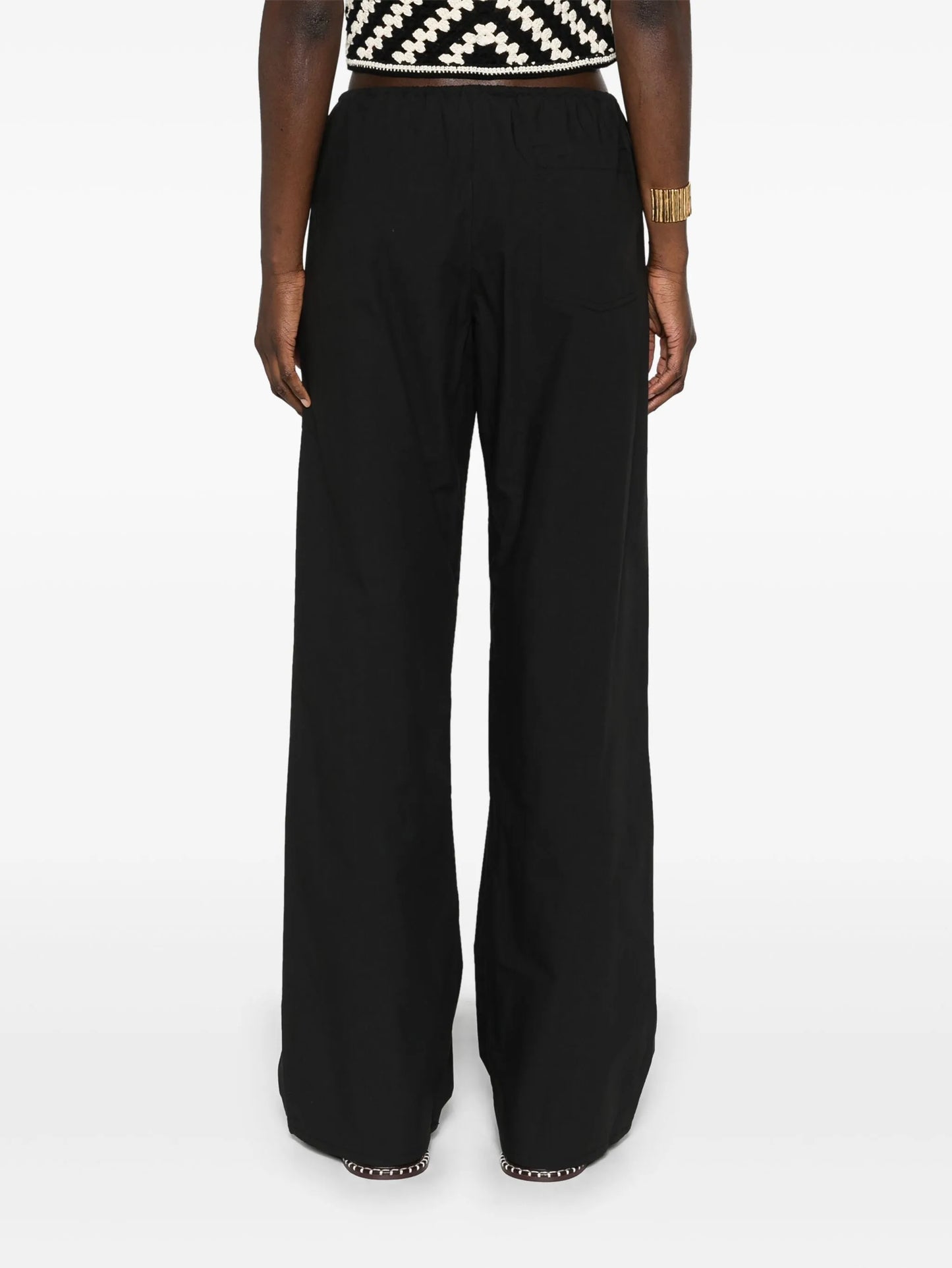 drawstring-waist organic cotton trousers