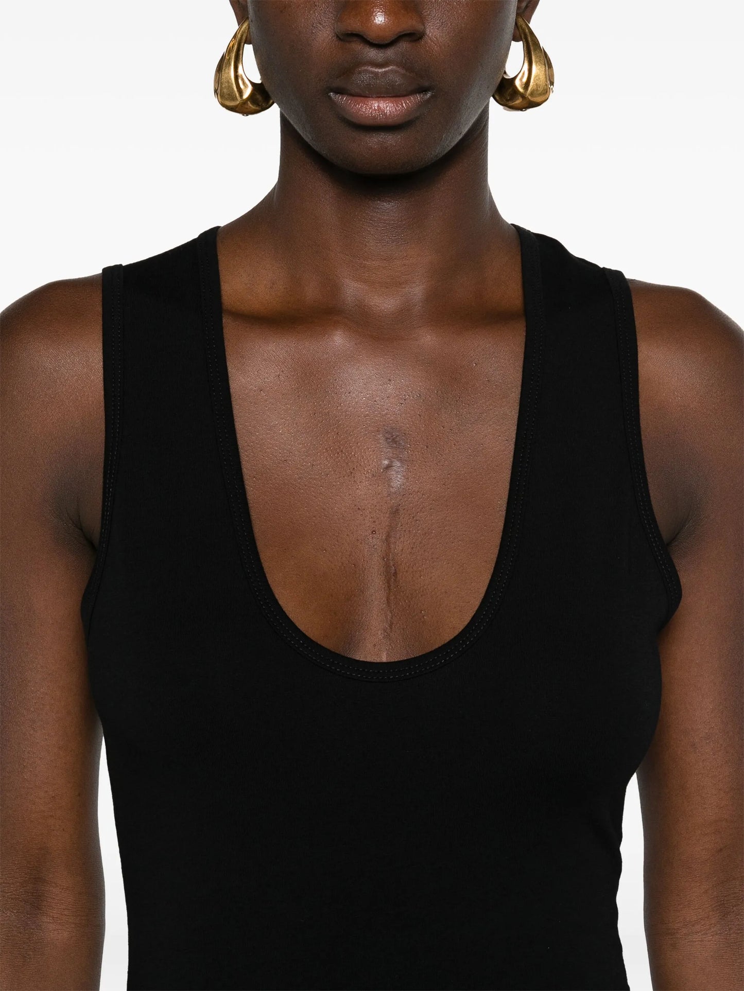 U-neck jersey tank top