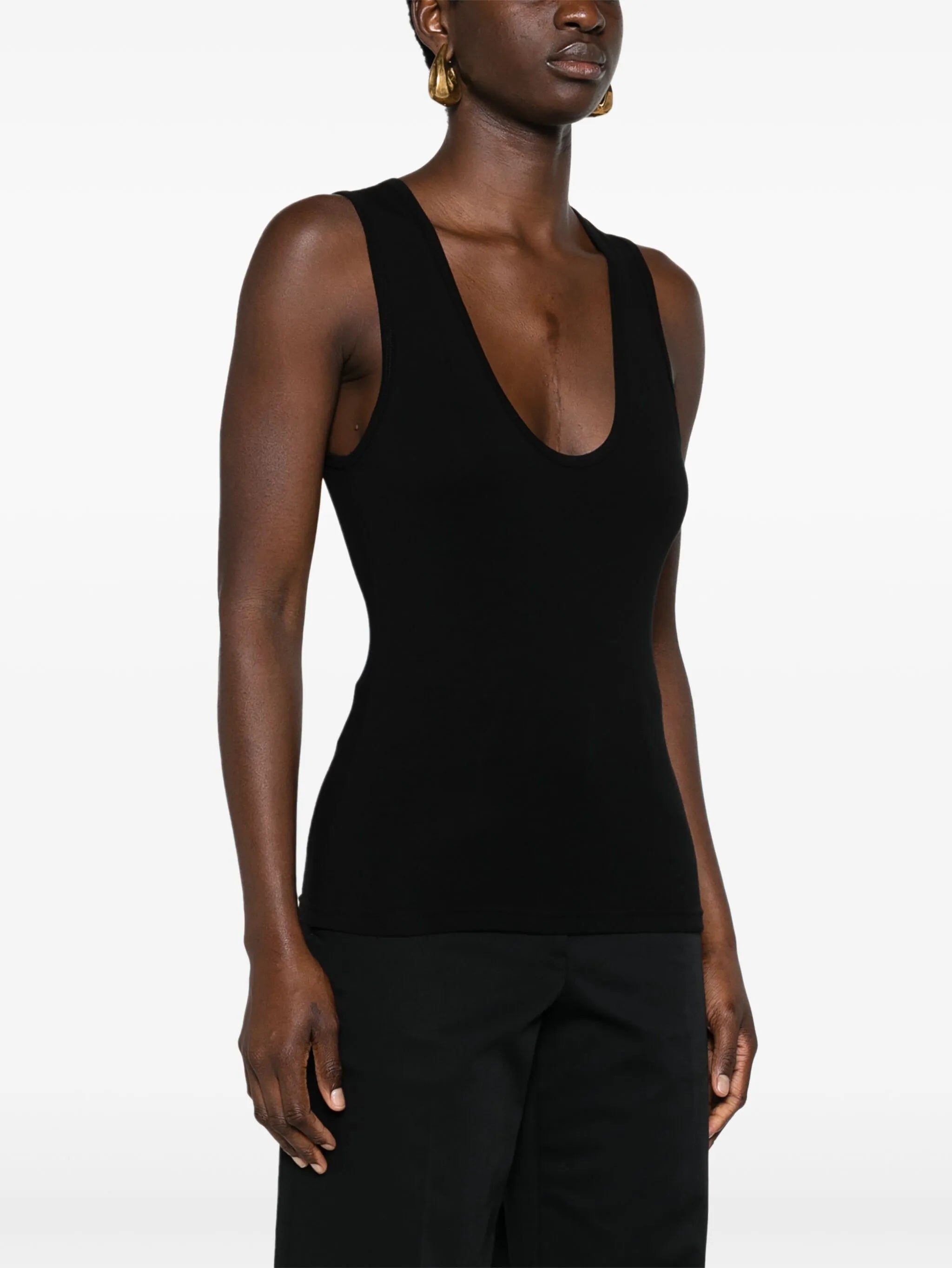 U-neck jersey tank top