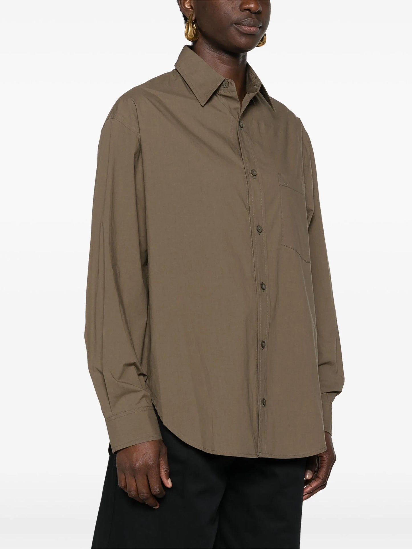 classic-collar cotton shirt