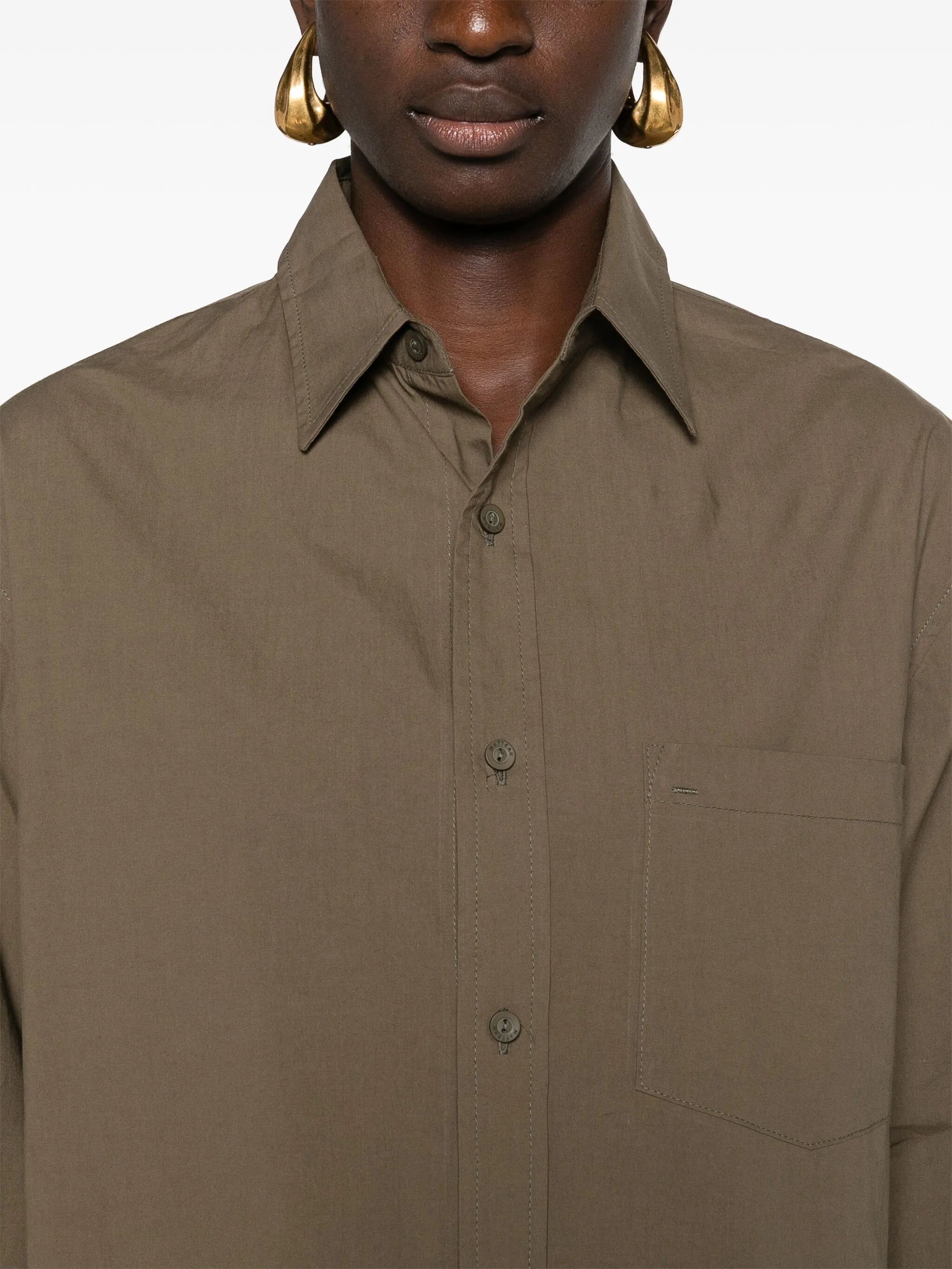 classic-collar cotton shirt