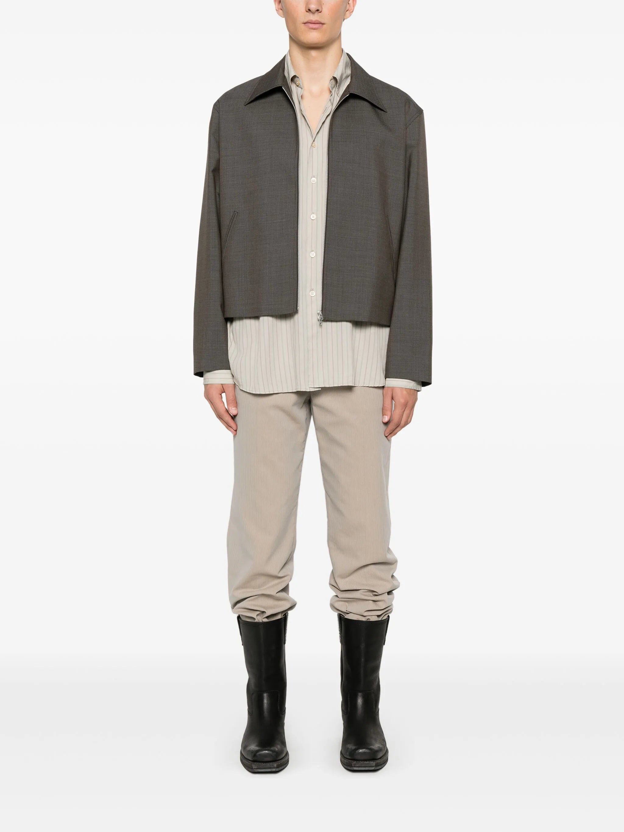 mini-check pattern jacket