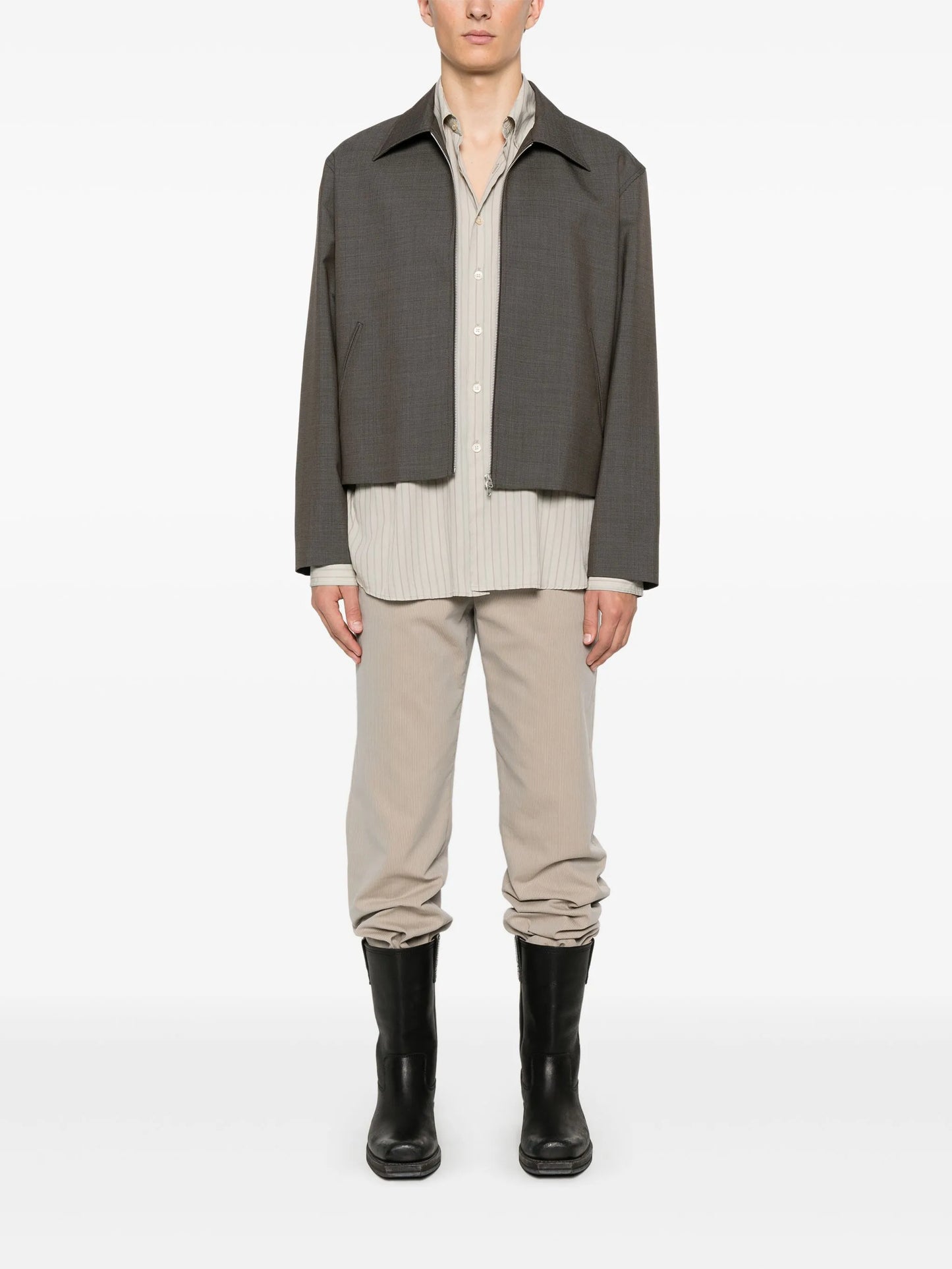 mini-check pattern jacket