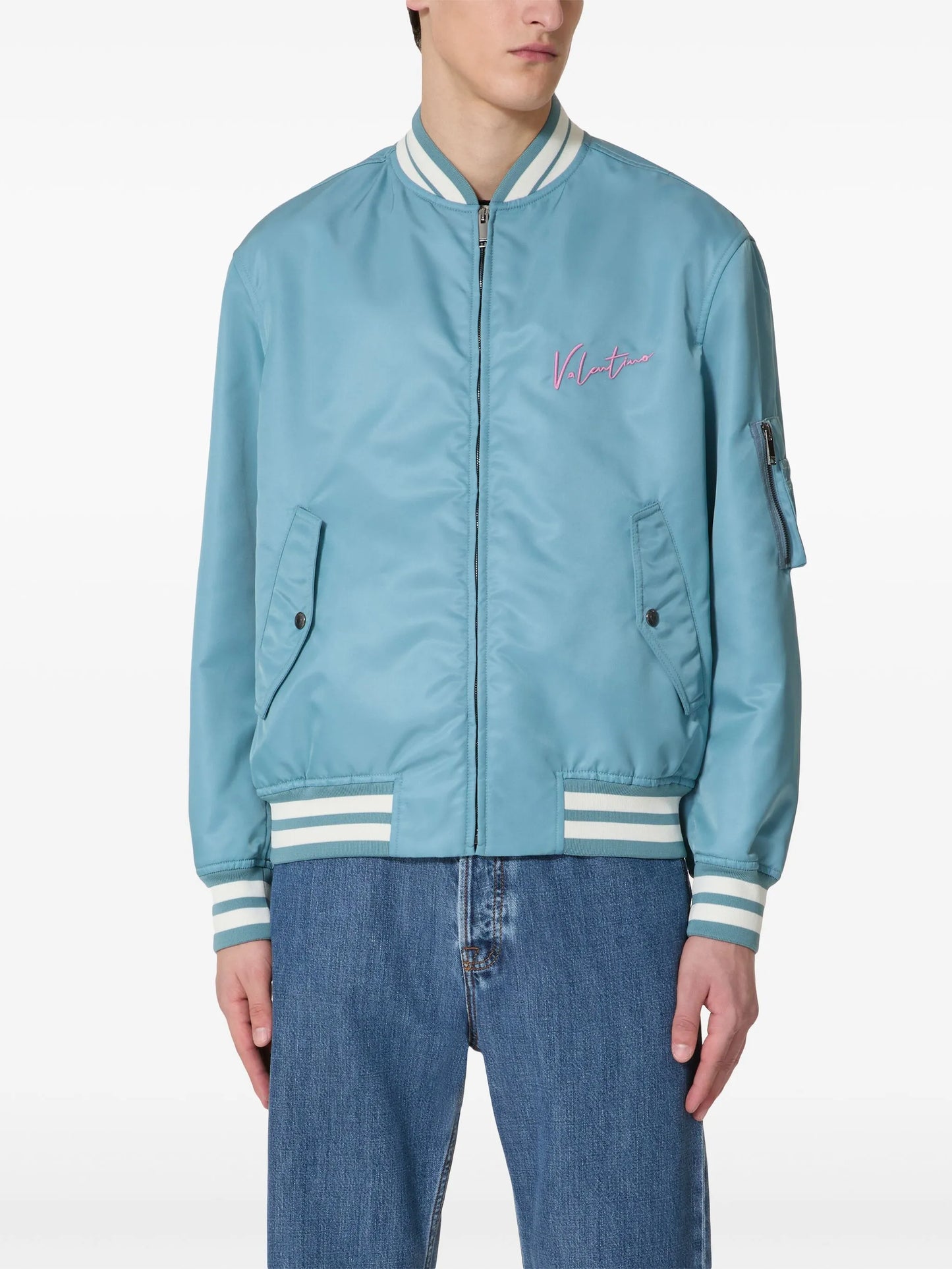 ribbed bomber jacket