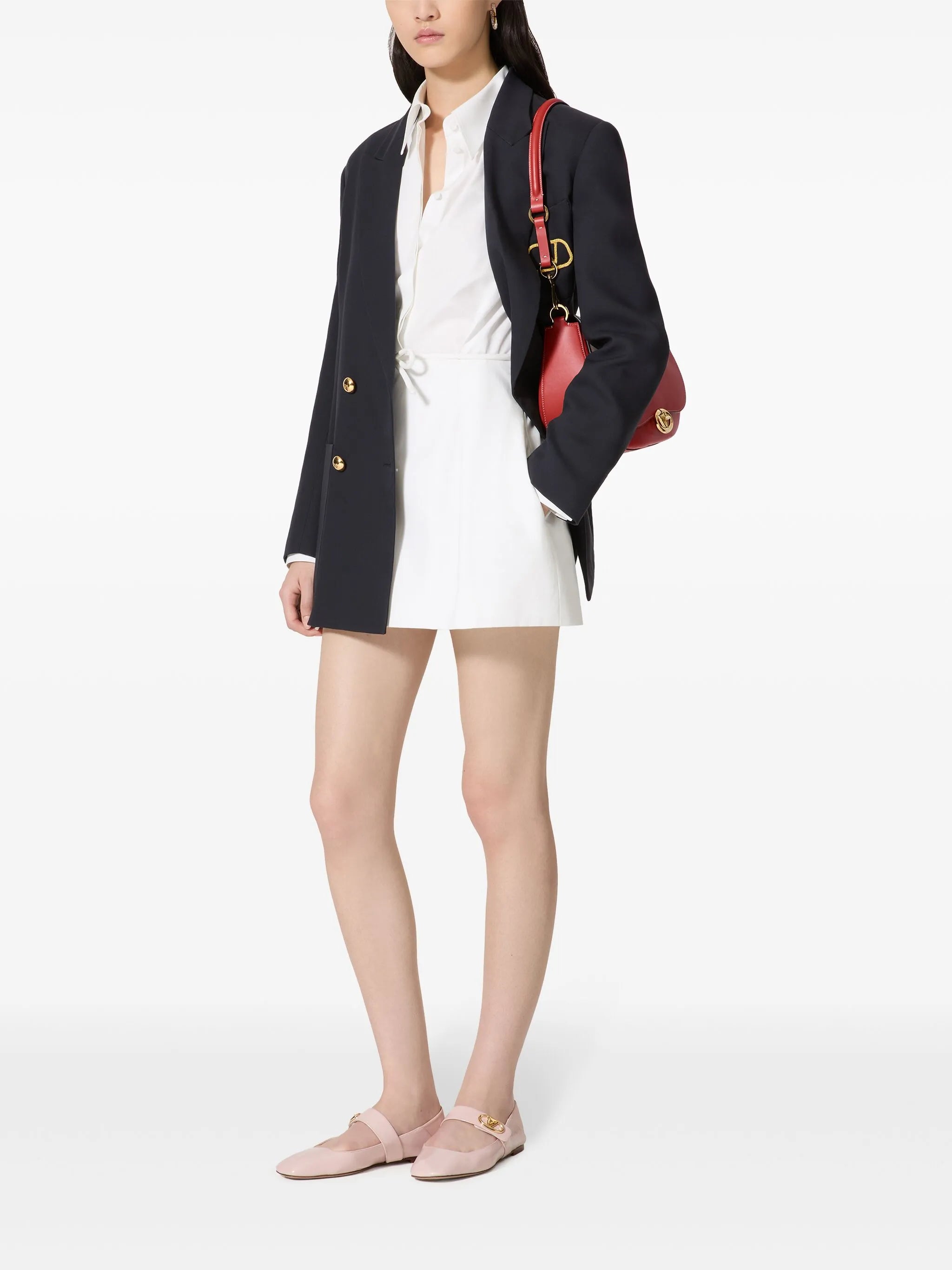belted cotton-poplin shirt dress