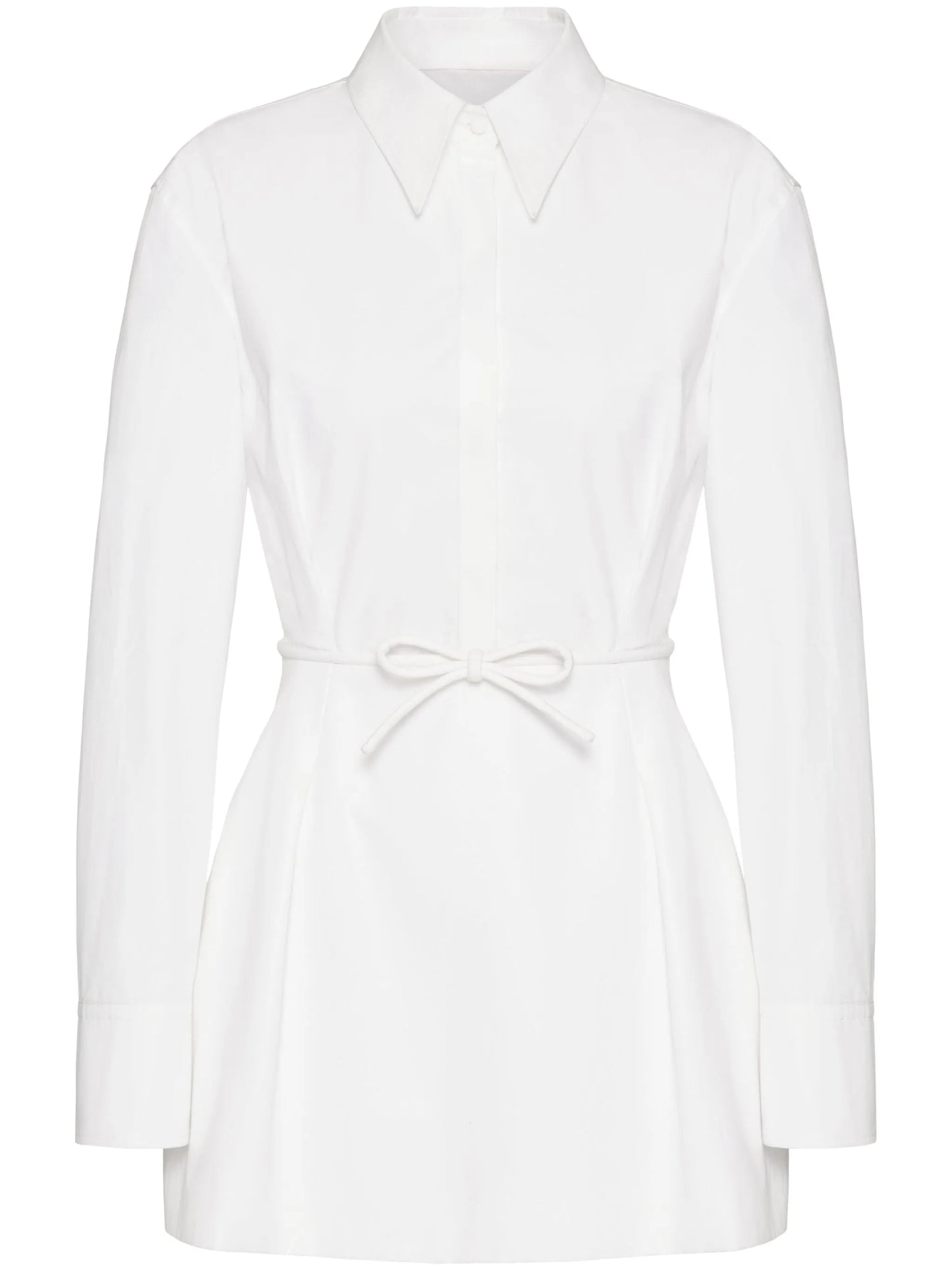 belted cotton-poplin shirt dress
