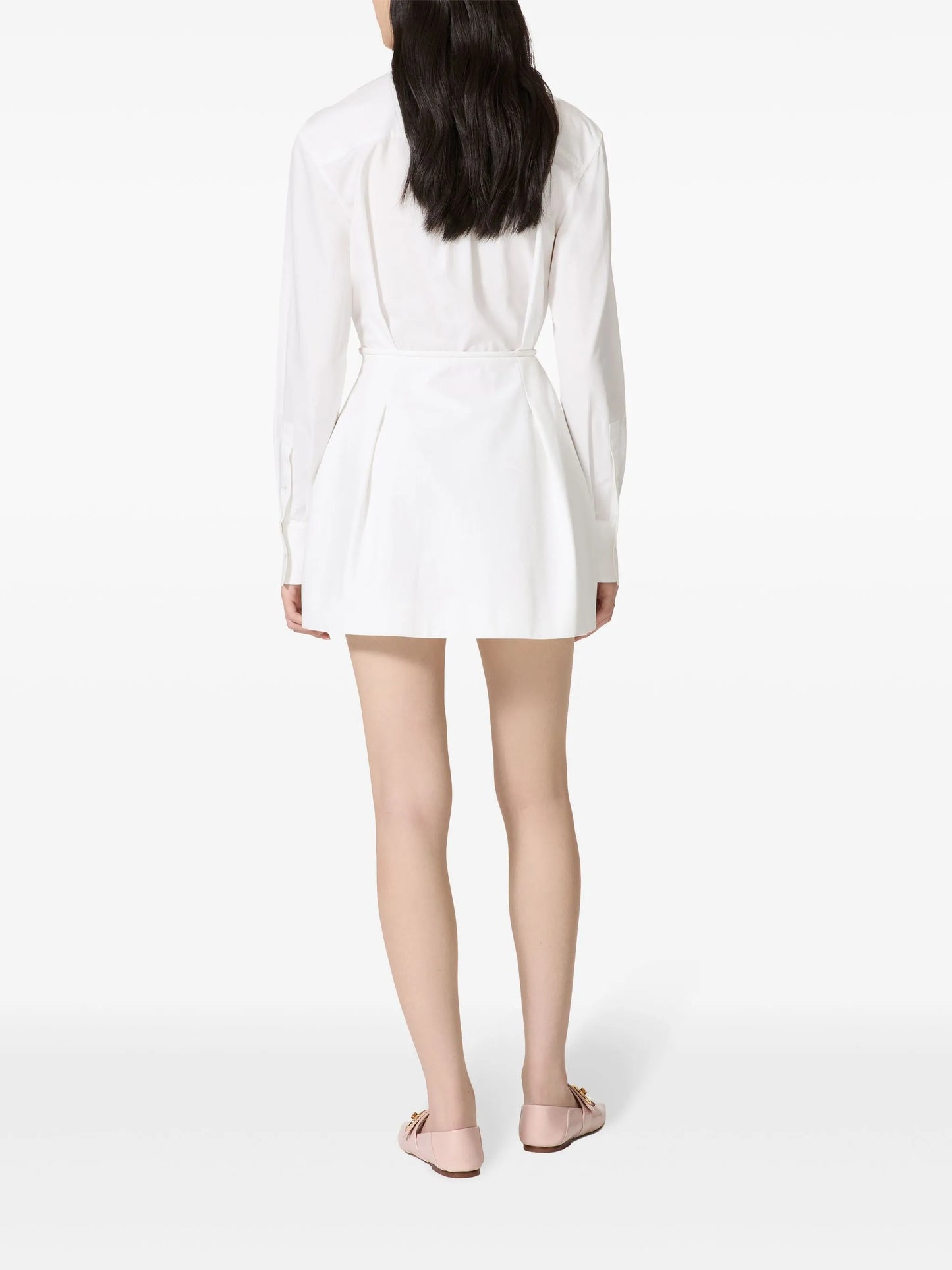 belted cotton-poplin shirt dress