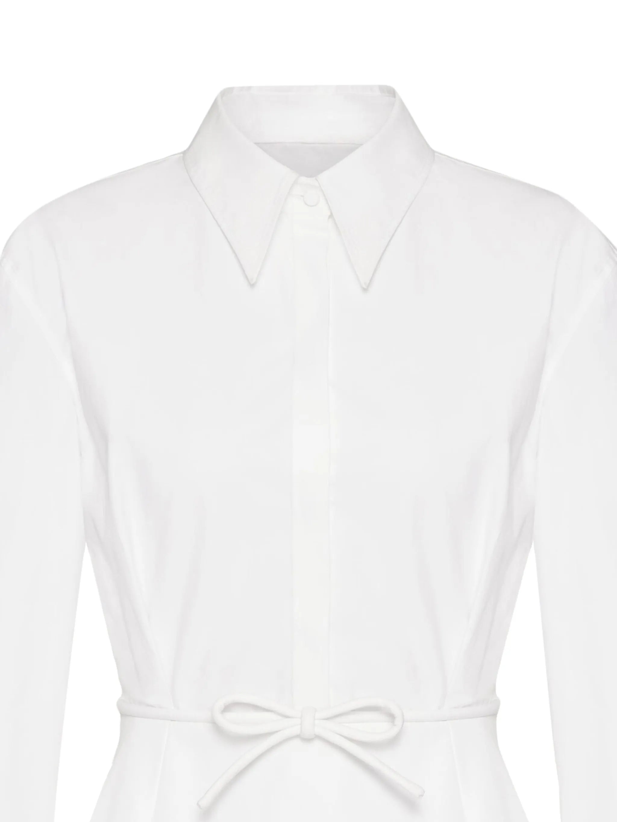 belted cotton-poplin shirt dress