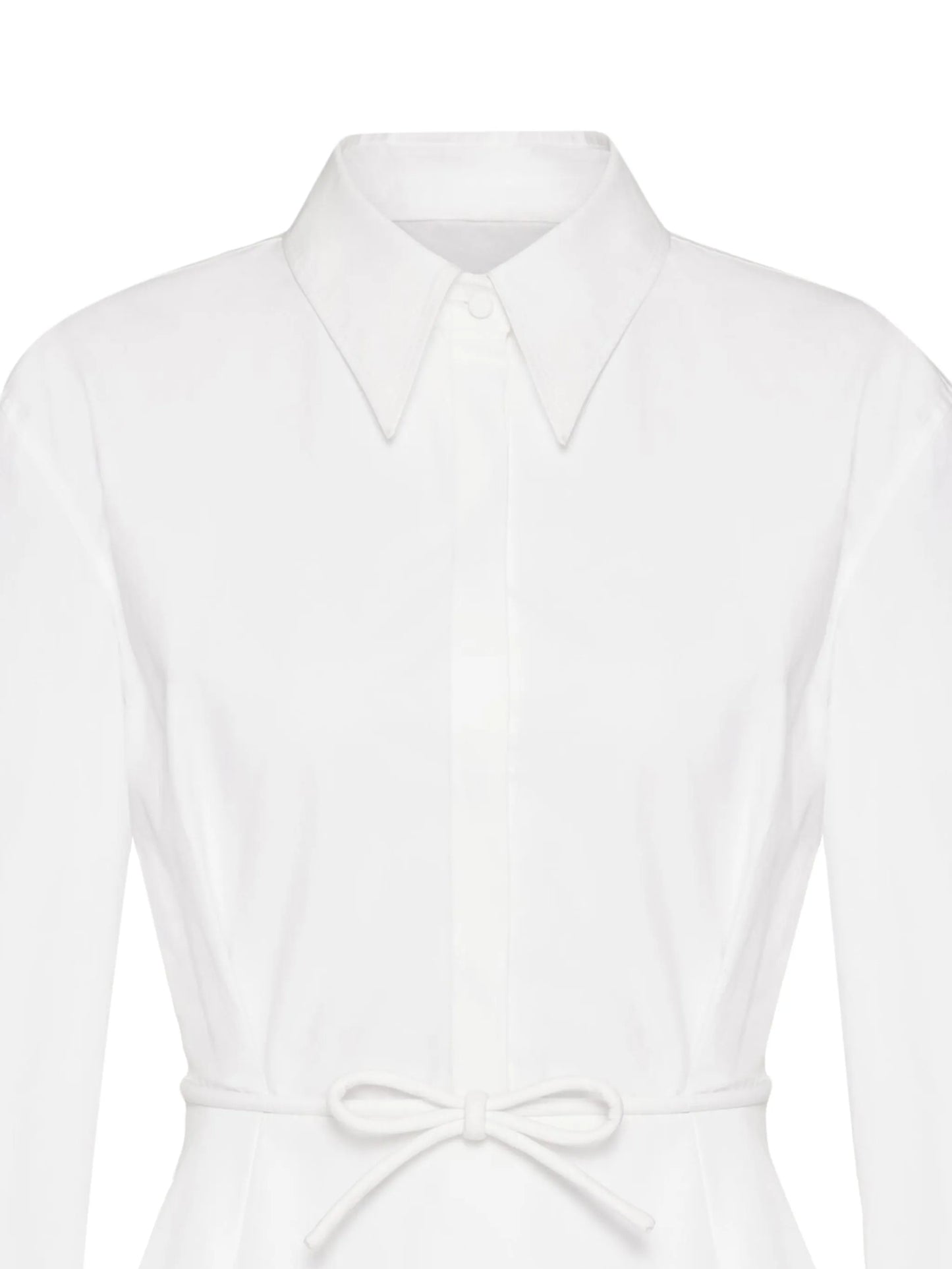 belted cotton-poplin shirt dress
